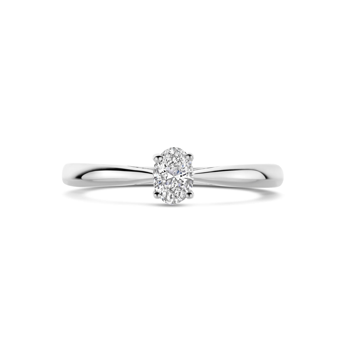 Facette - 14krt witgouden ring met LG diamant 0,25ct GHSI
