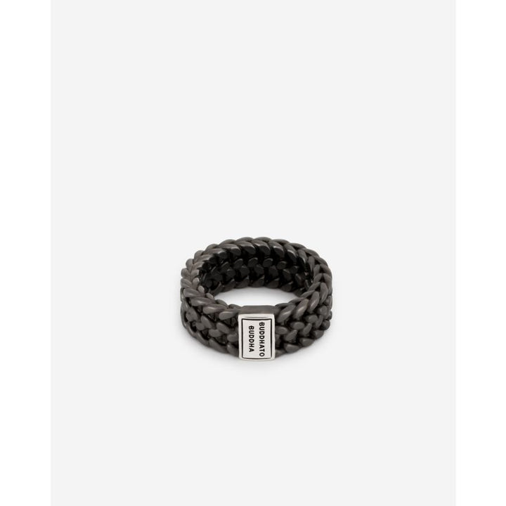 Buddhatobuddha - Ring Julius Zwart Rhodium Zilver | 17,5