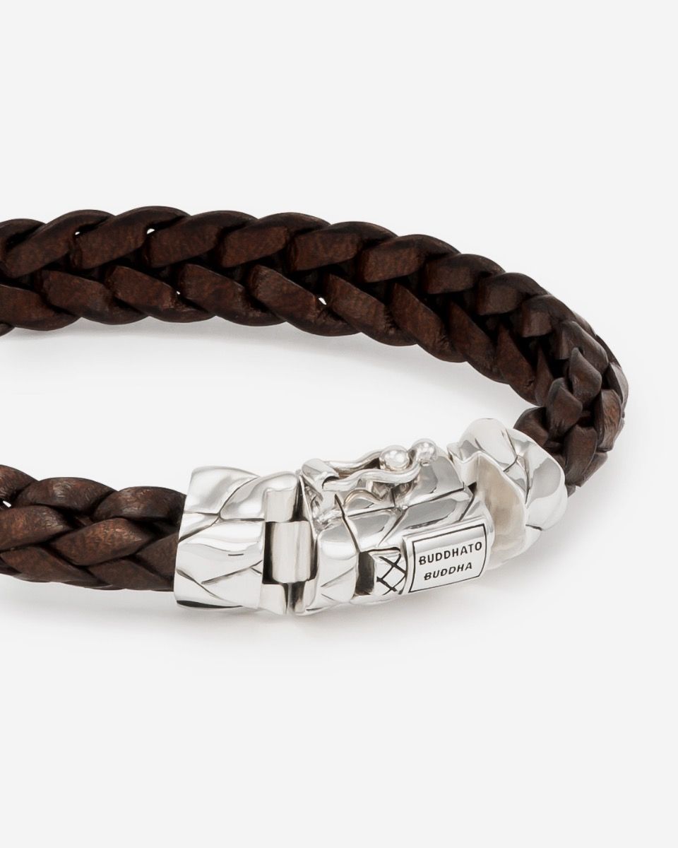 BUDDHATOBUDDHA - Armband Mangky small leer bruin | E+