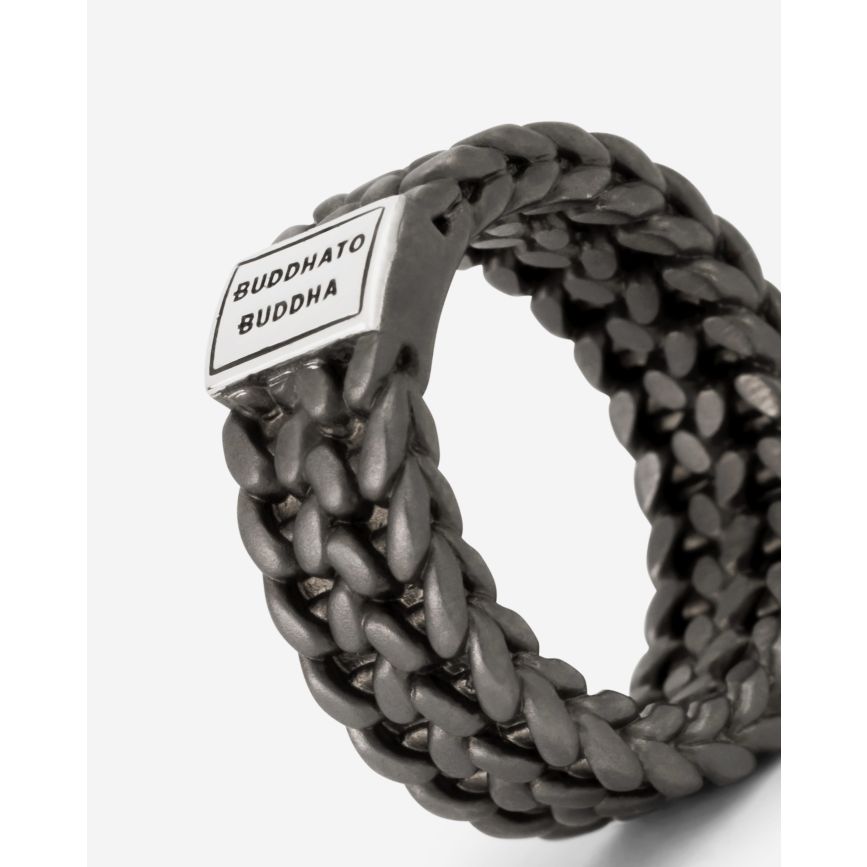 Buddhatobuddha - Ring Julius Zwart Rhodium Zilver | 17,5