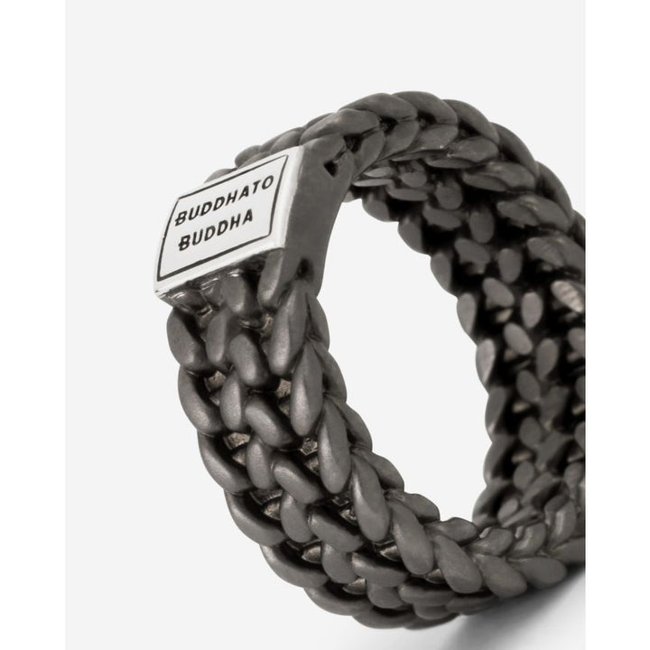 Buddhatobuddha - Ring Julius Zwart Rhodium Zilver | 17,5