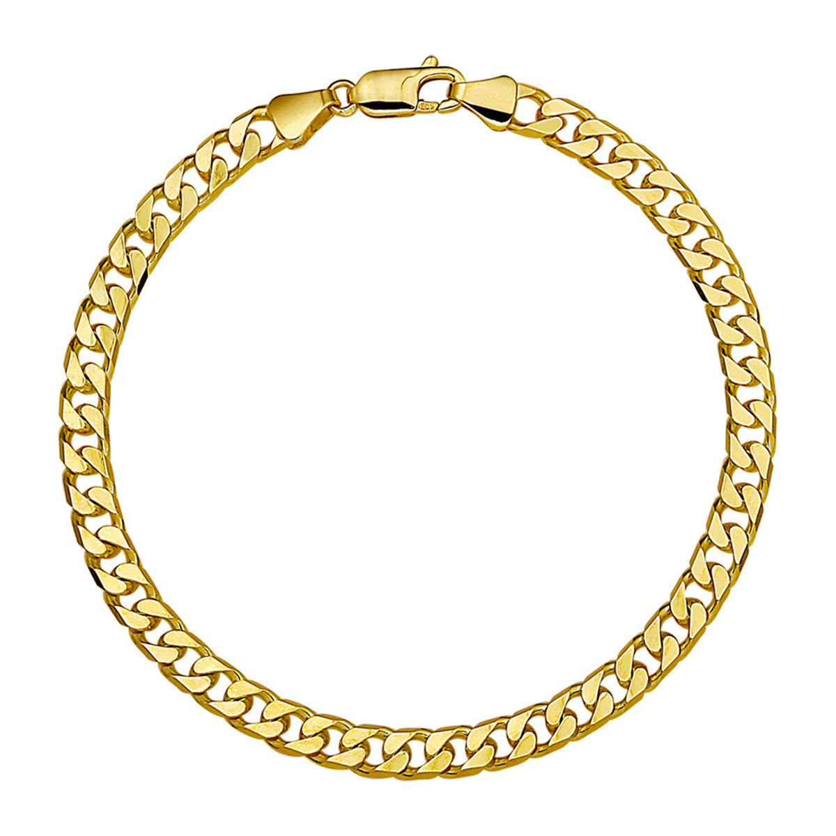 14krt geelgouden armband geslepen gourmette massief 5,1mm - 21cm