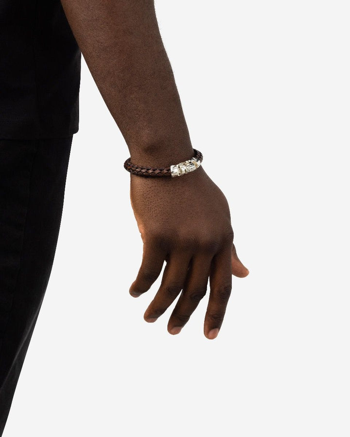 BUDDHATOBUDDHA - Armband Mangky small leer bruin | E+