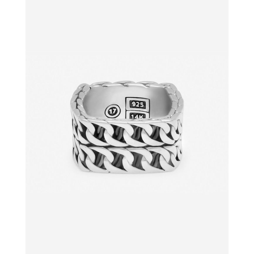 Buddhatobuddha - Ring Esther Dubbel Zwart Spinel Zilver Goud 14kt | Limited 480/1500 | 18