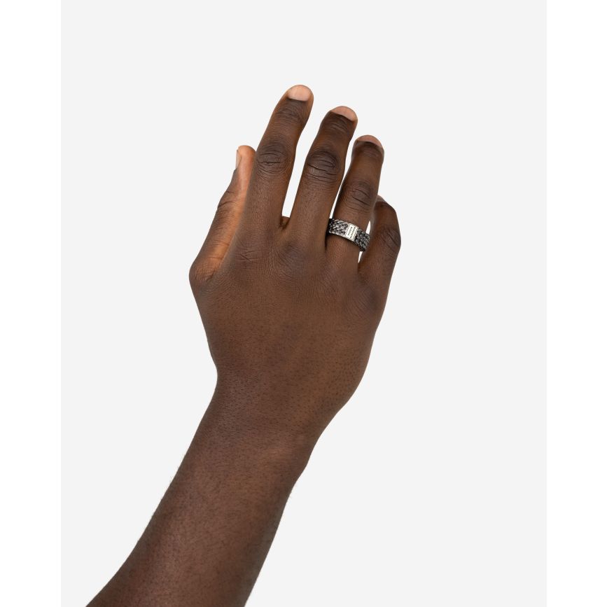 Buddhatobuddha - Ring Julius Zwart Rhodium Zilver | 17,5