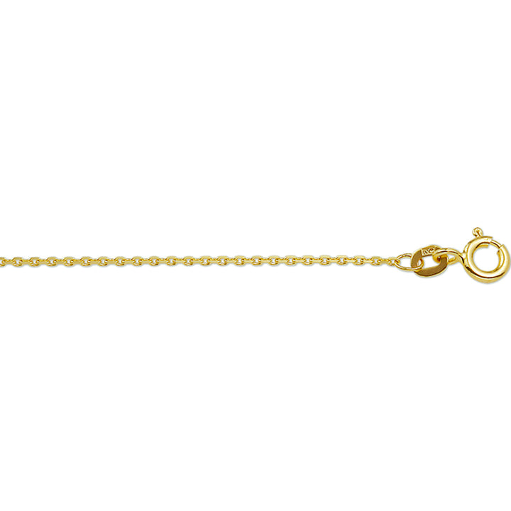 14krt geelgouden collier anker gediamanteerd 1,1mm - 41-43-45cm