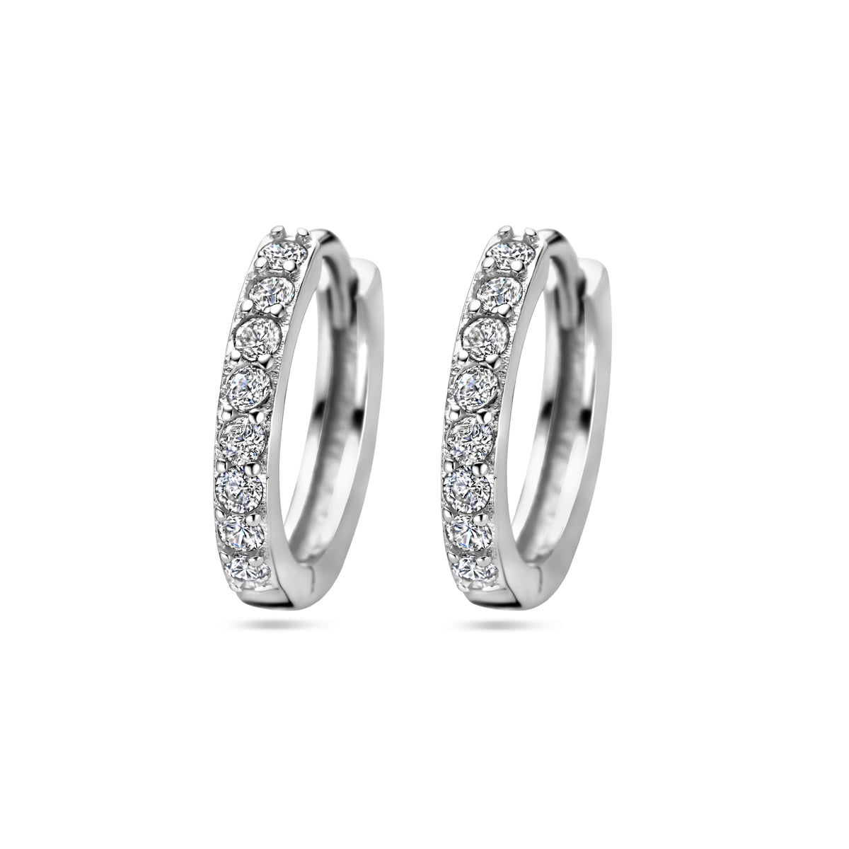 Zilveren klapoorringen zirkonia | 15x12,5mm