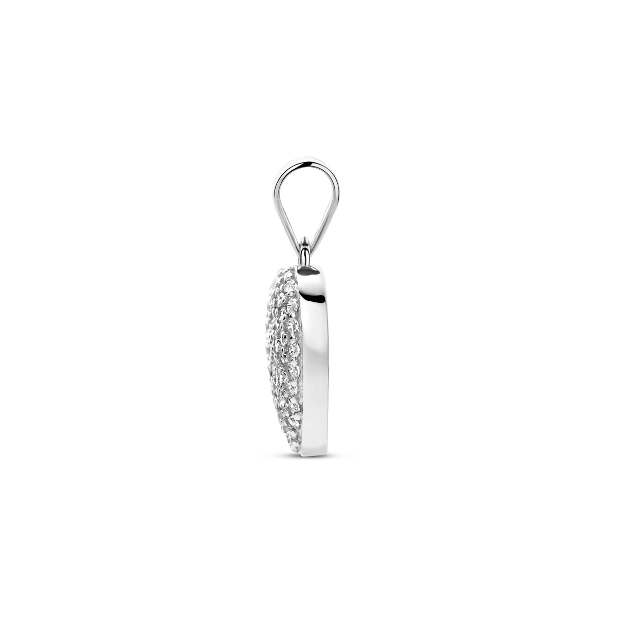 Zilveren hanger hartje zirkonia | 19mm