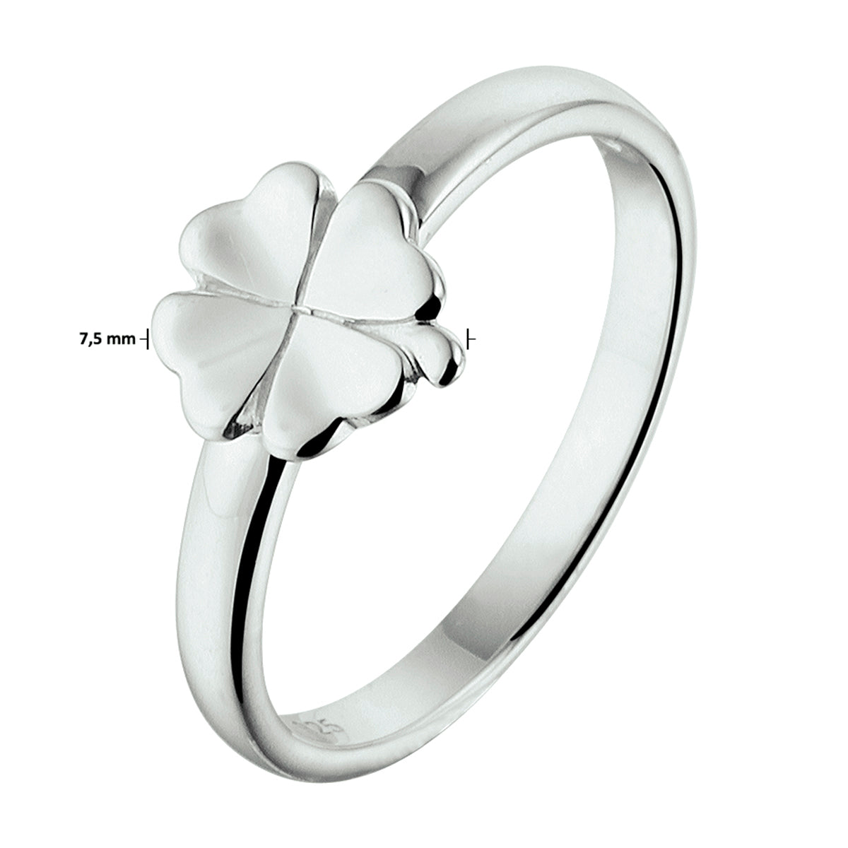zilveren kinderring klaver | 6,5mm