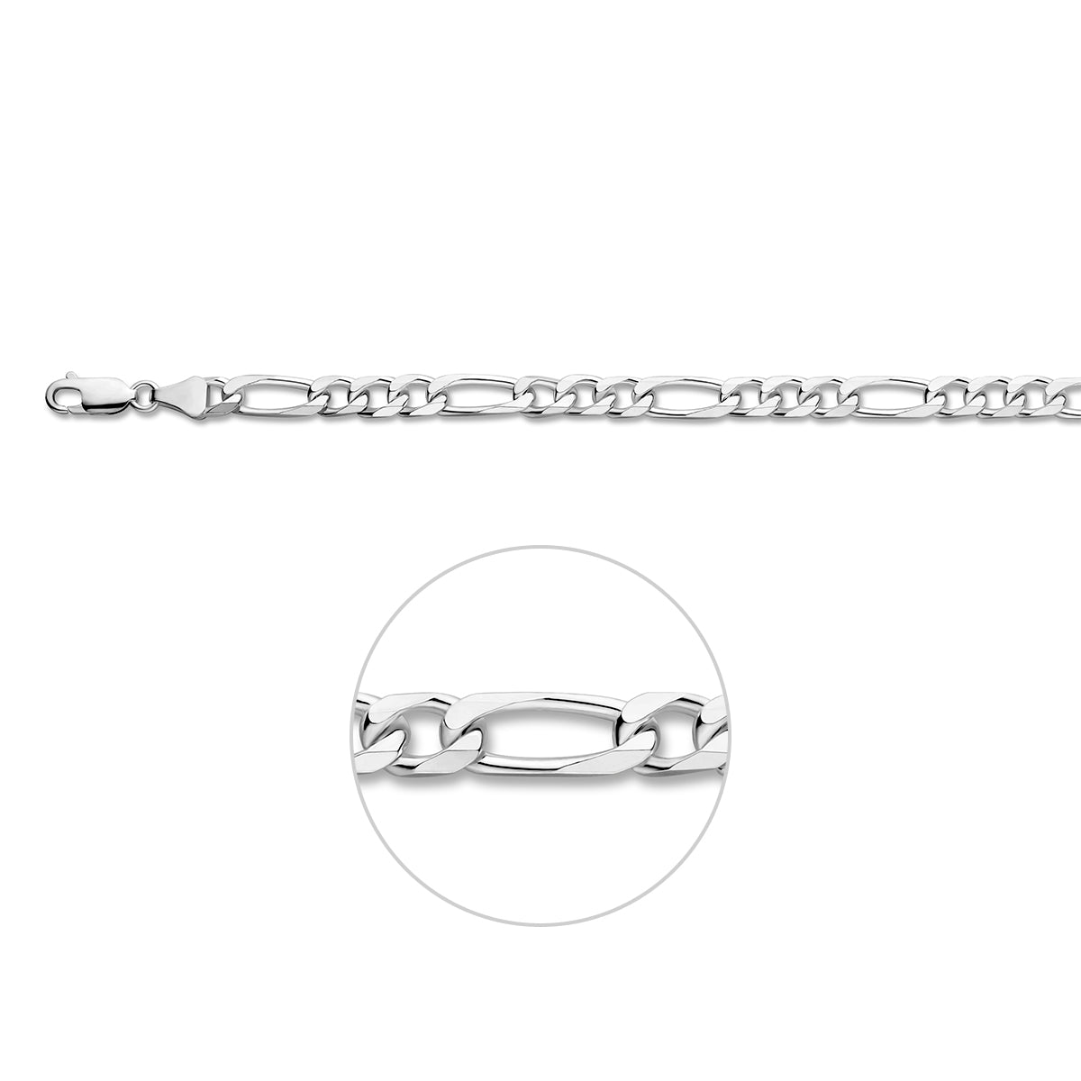 Zilveren armband figaro 6,0mm | 21cm