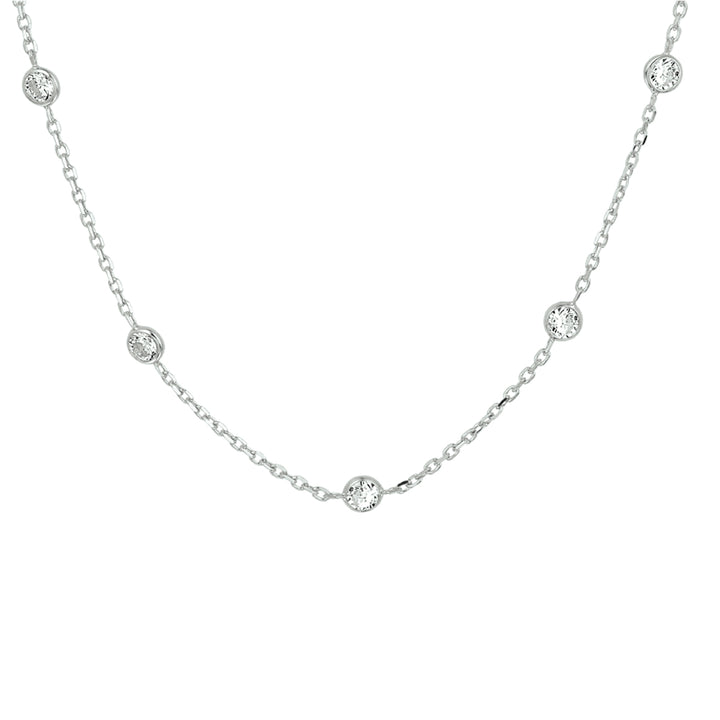 Zilveren collier zirkonia | 40+4cm