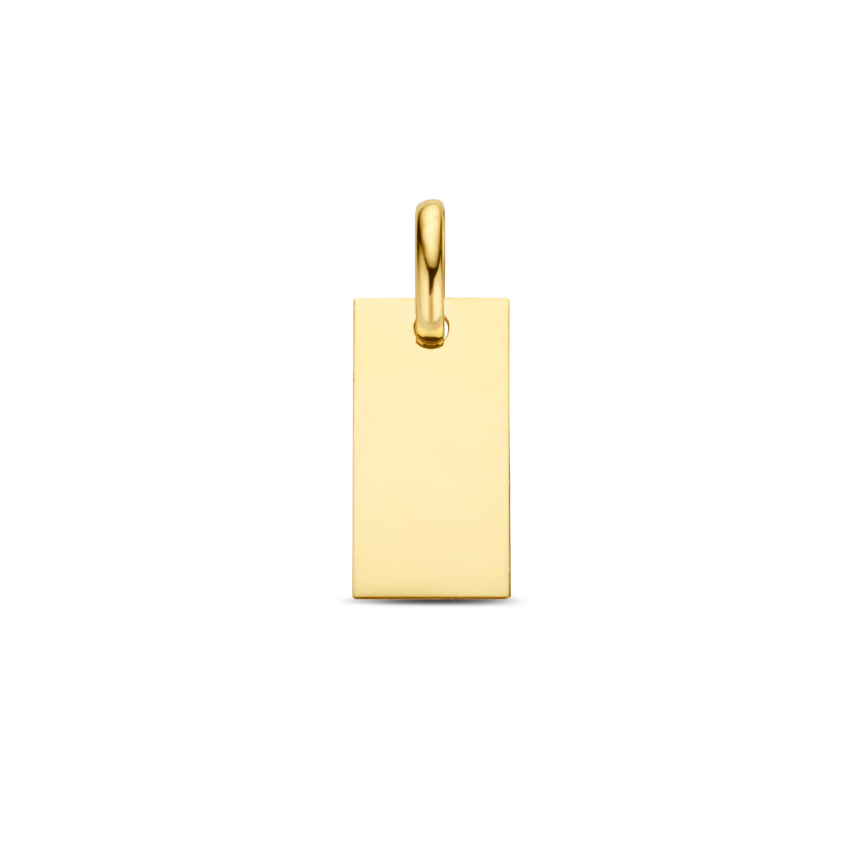 14krt geelgouden graveerhanger 7x19mm