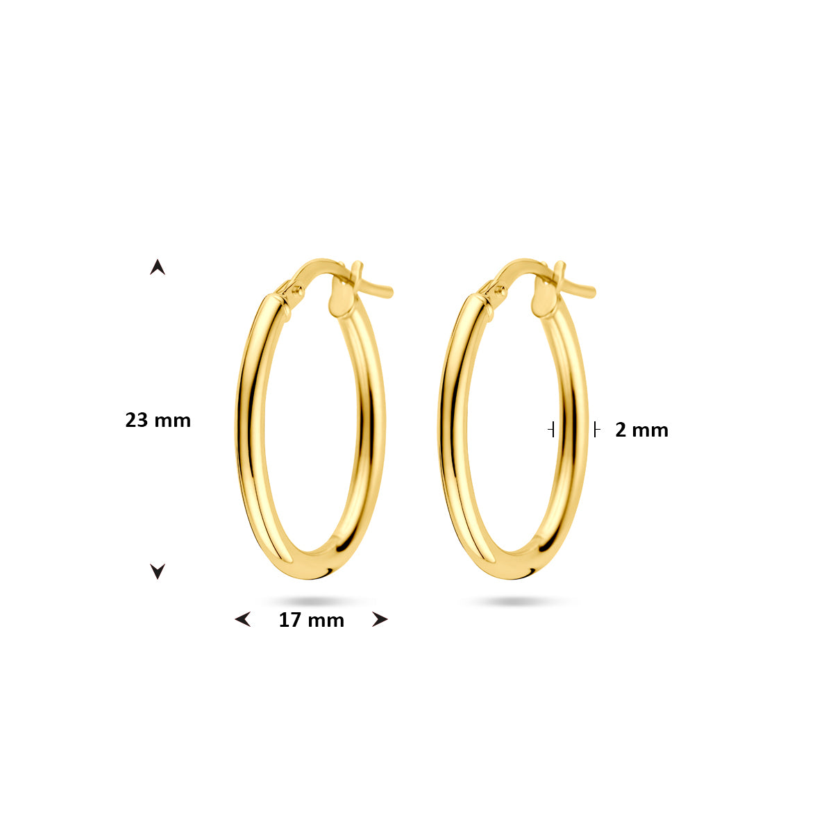 Silgold oorringen ovaal ronde buis | 23*2mm