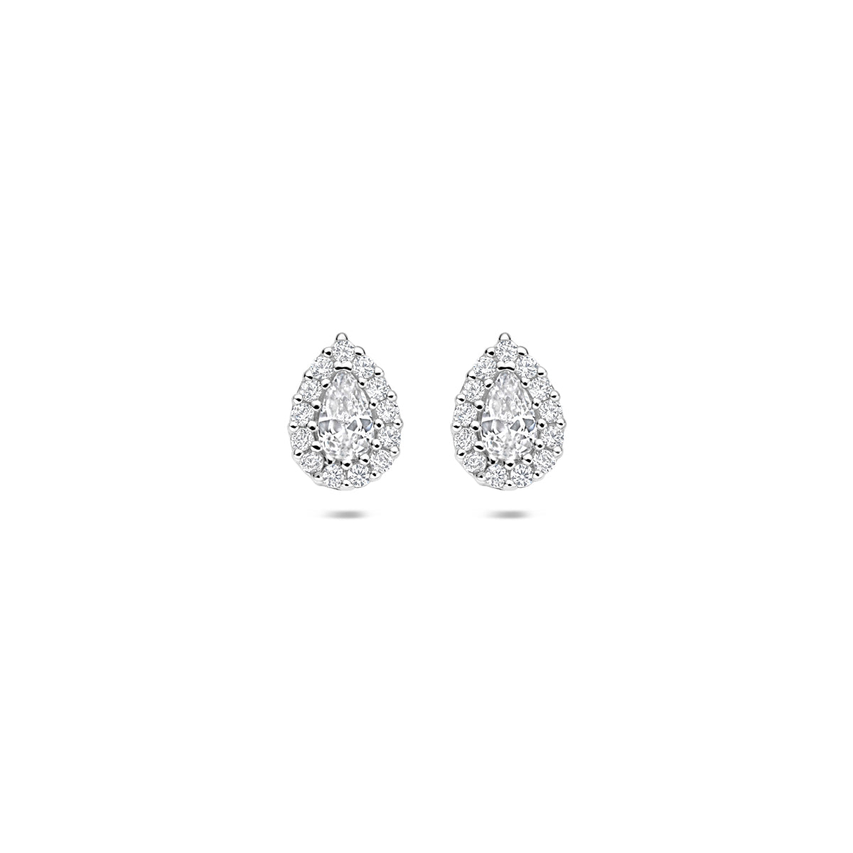 Zilveren oorknoppen zirkonia 8,5x6mm