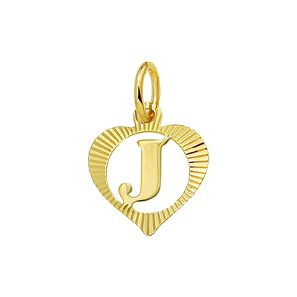 14krt geelgouden letter hanger J | 11x10,5mm