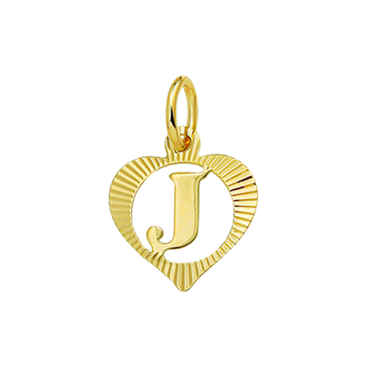 14krt geelgouden letter hanger J | 11x10,5mm