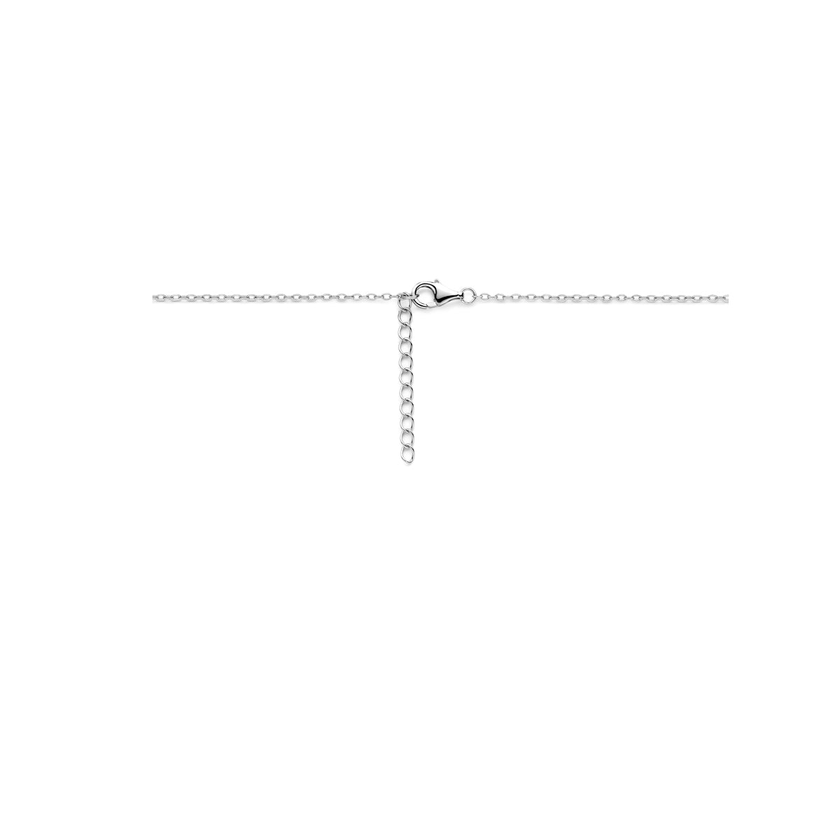 Zilveren collier met een roze hartje | 36+3cm
