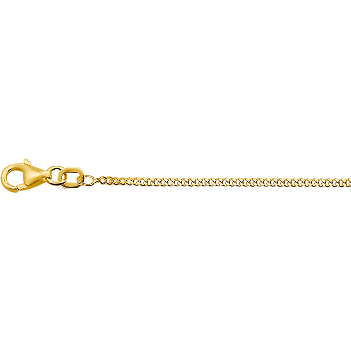 9k geelgouden collier gourmette 4 zijdes geslepen 1,4mm