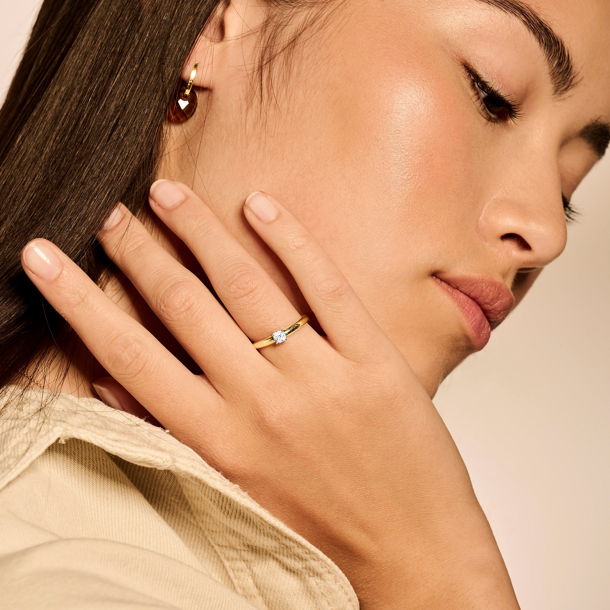 Blush Ring 1067BZI -  Geel en Wit Goud (14k) met Zirkonia