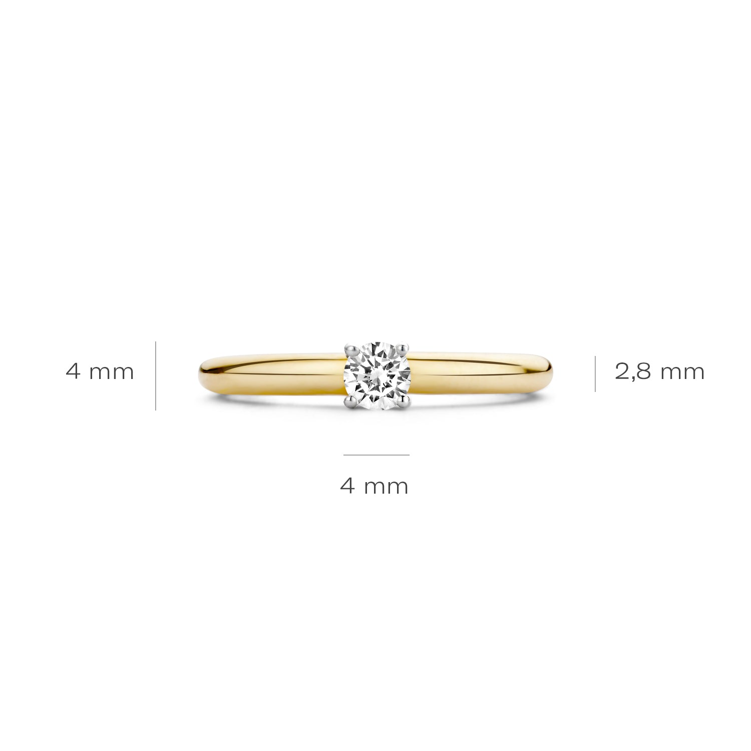 Blush Ring 1067BZI -  Geel en Wit Goud (14k) met Zirkonia
