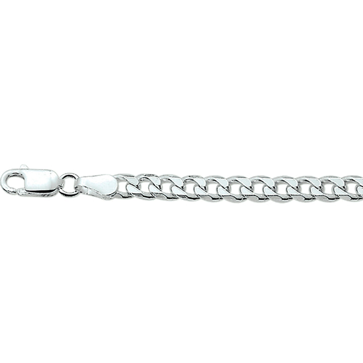 Zilveren lengtecollier - gourmette 6-zijdes geslepen 4mm