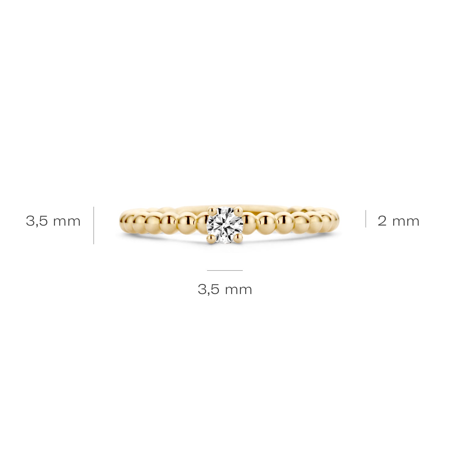 Blush Ring 1111YZI -  Geel Goud (14k) met Zirkonia