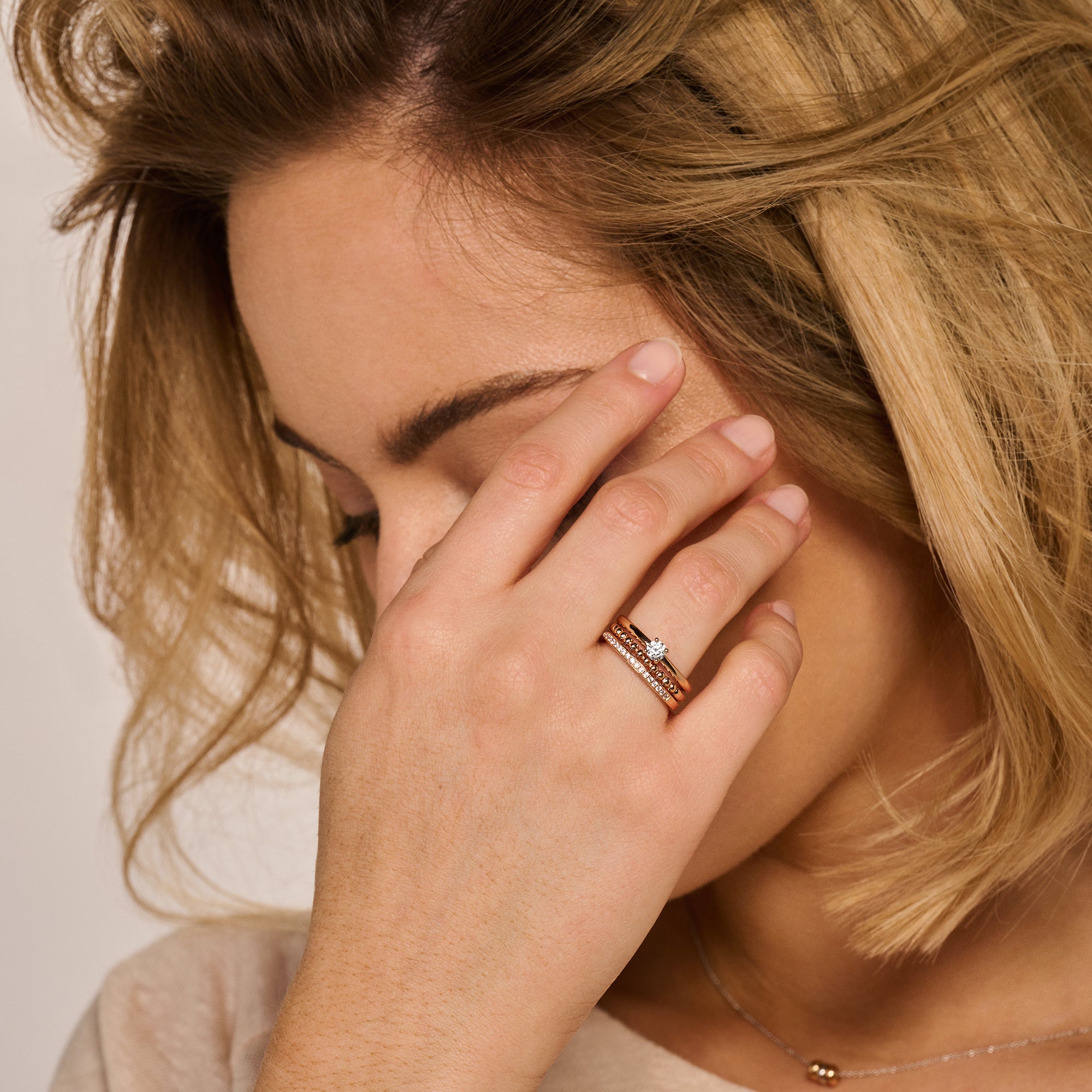 Blush Ring 1119RZI -  Rosé Goud (14k) met Zirkonia