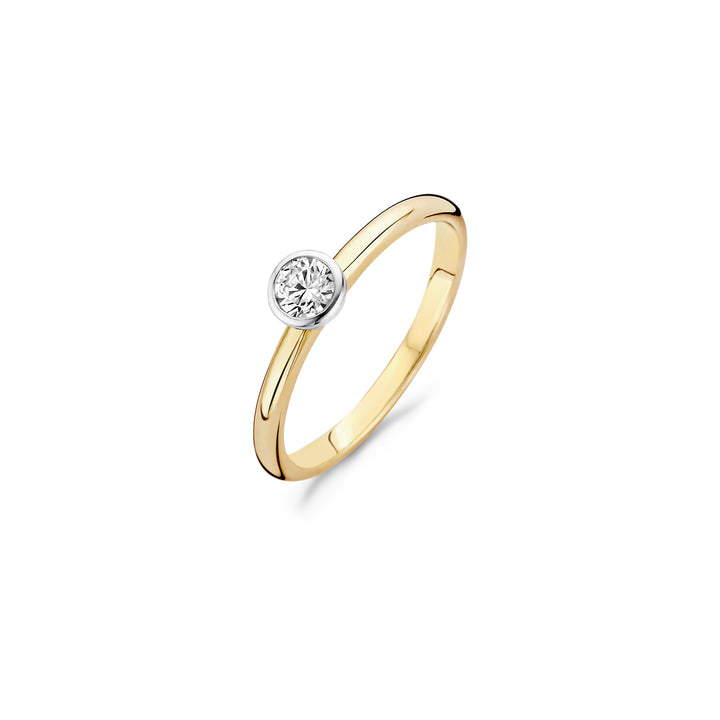 Blush Ring 1124BZI -  Geel en Wit Goud (14k) met Zirkonia