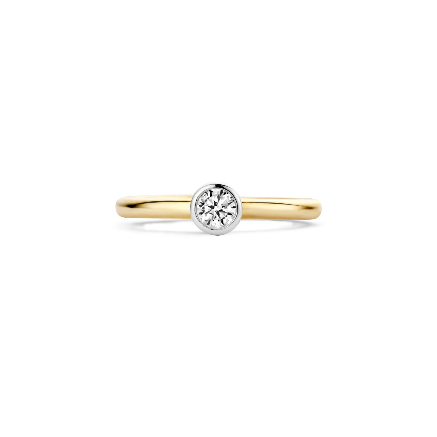 Blush Ring 1124BZI -  Geel en Wit Goud (14k) met Zirkonia