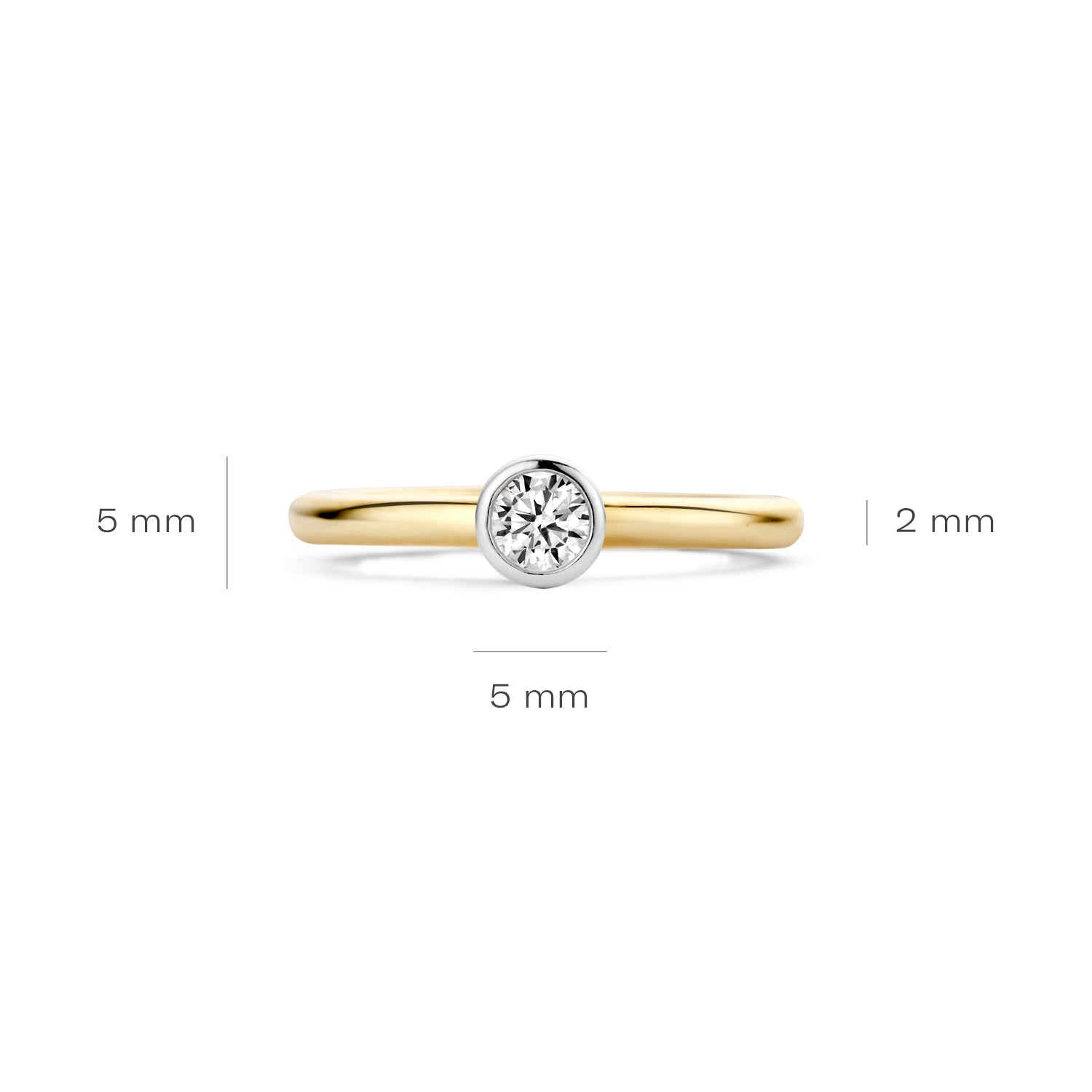 Blush Ring 1124BZI -  Geel en Wit Goud (14k) met Zirkonia