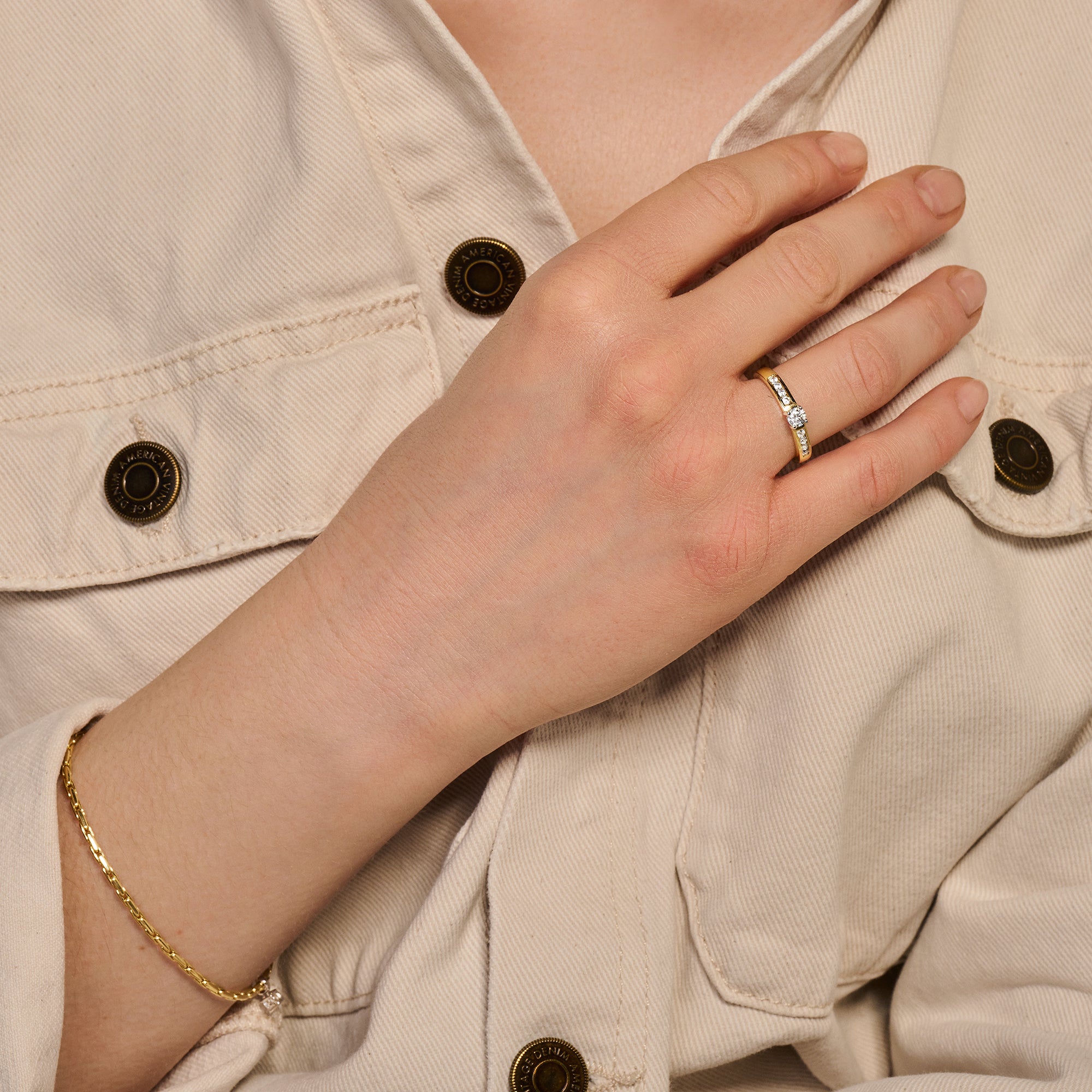 Blush Ring 1125BZI -  Geel en Wit Goud (14k) met Zirkonia