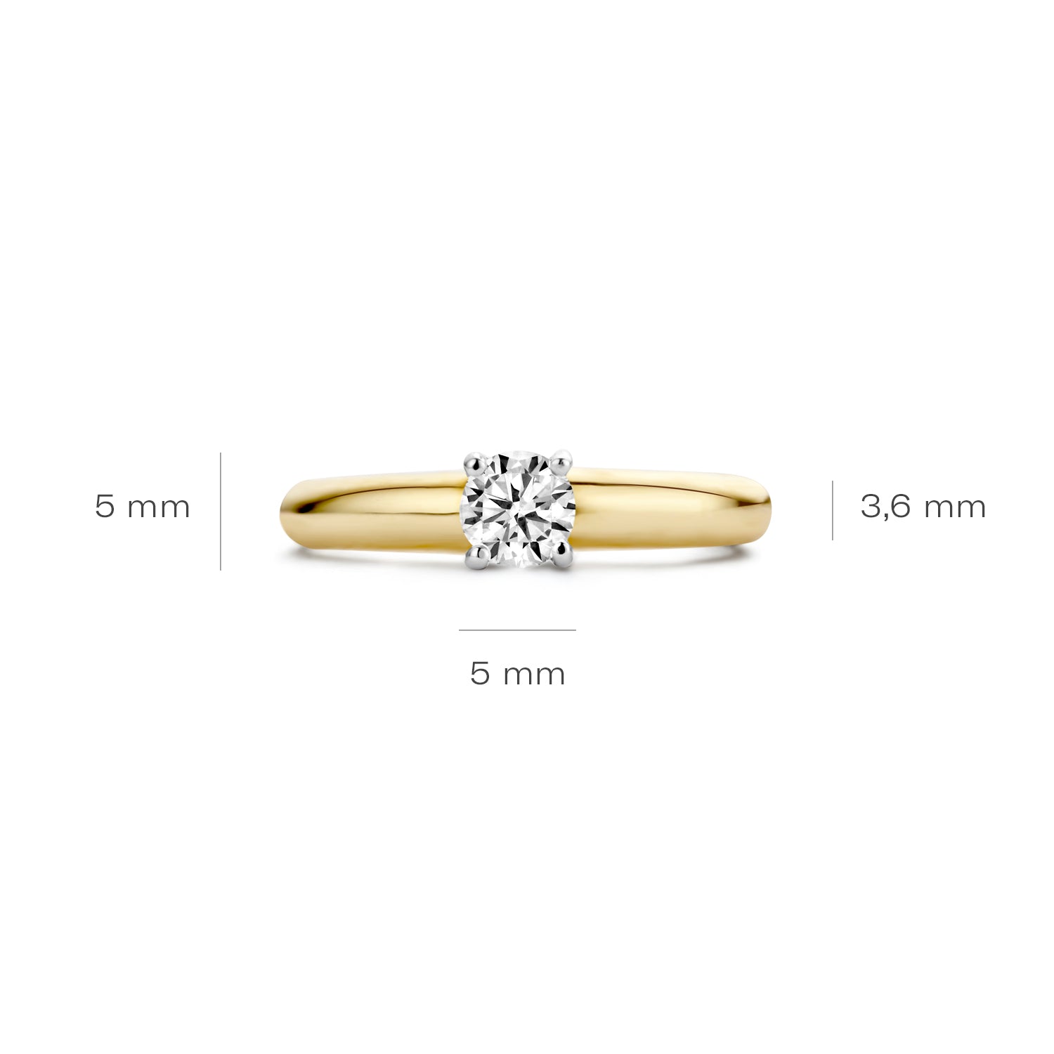 Blush Ring 1129BZI -  Geel en Wit Goud (14k) met Zirkonia