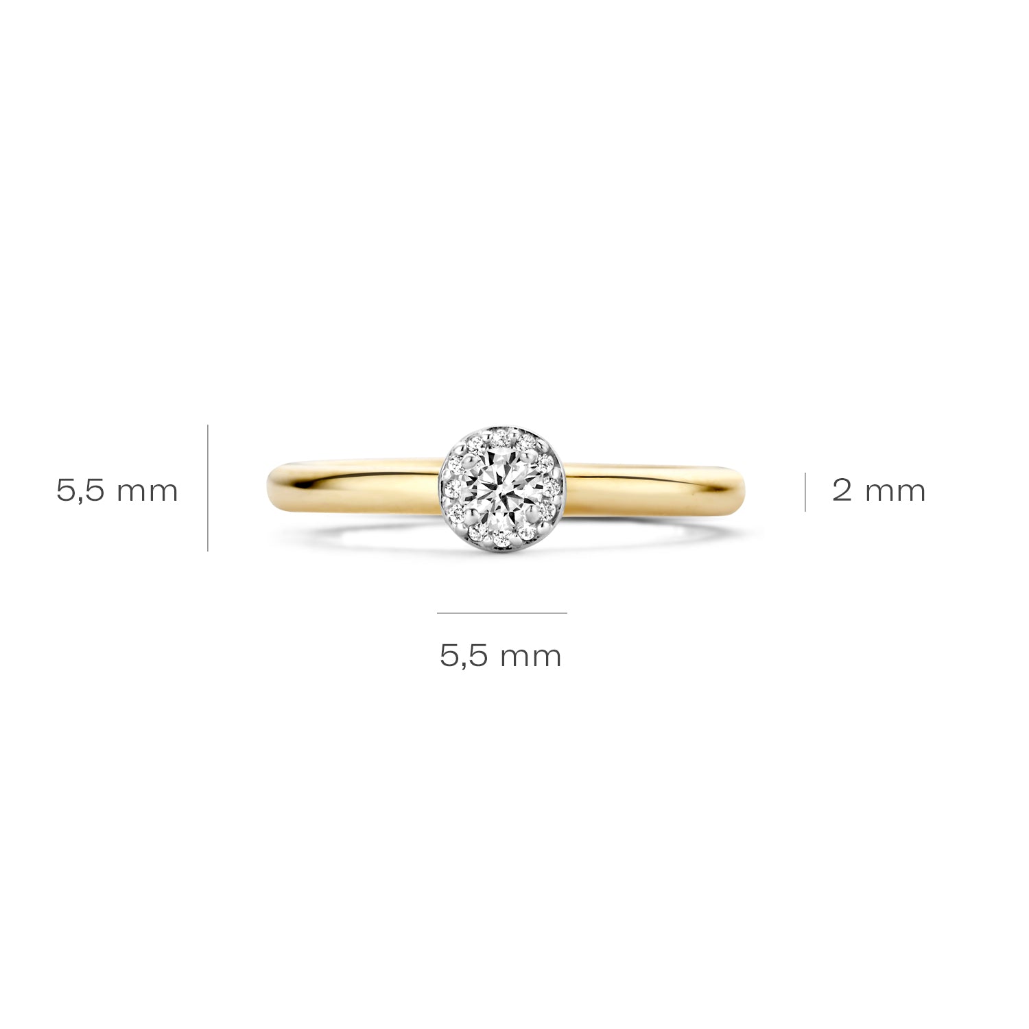 Blush Ring 1131BZI -  Geel en Wit Goud (14k) met Zirkonia