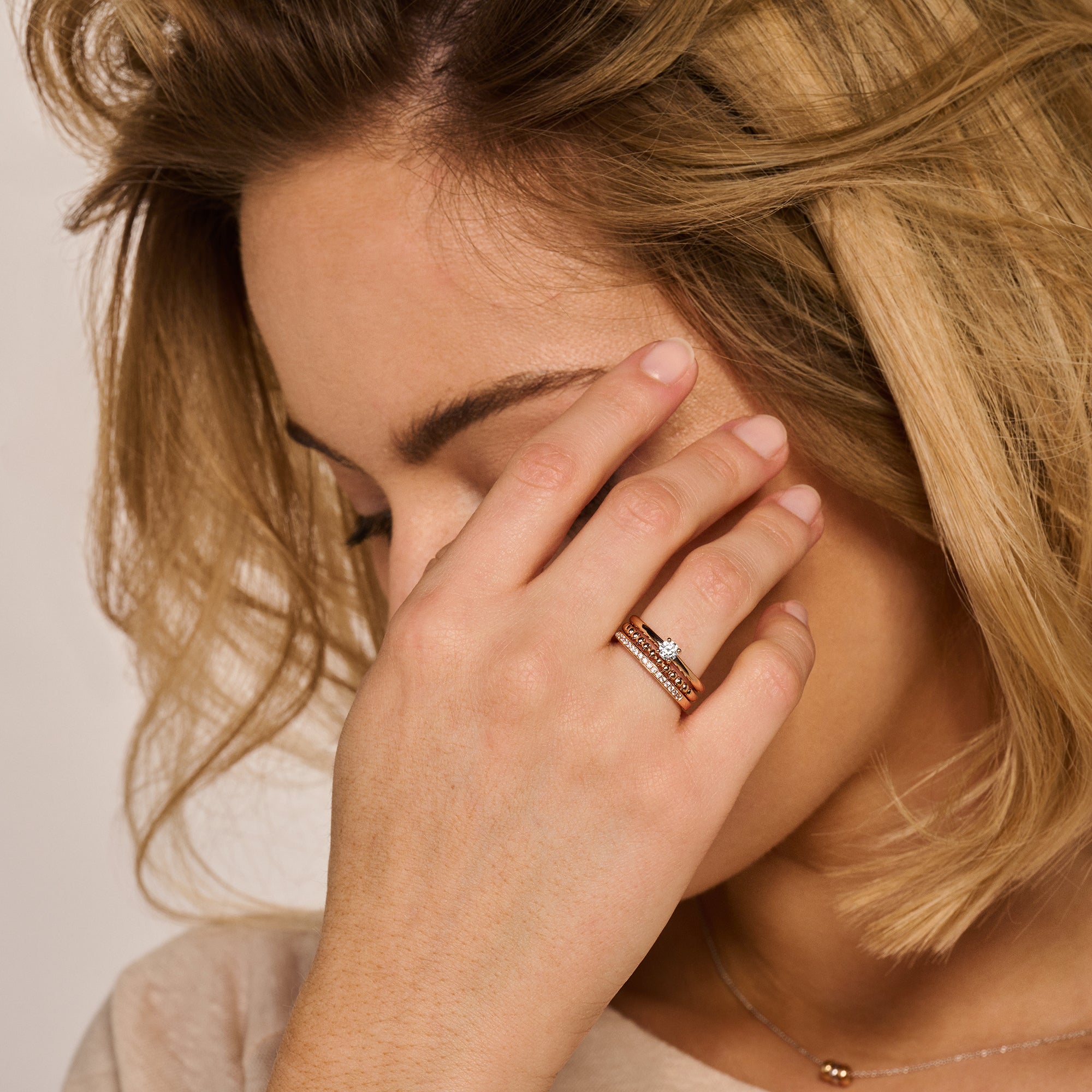 Blush Ring 1132RZI -  Rosé Goud (14k) met Zirkonia