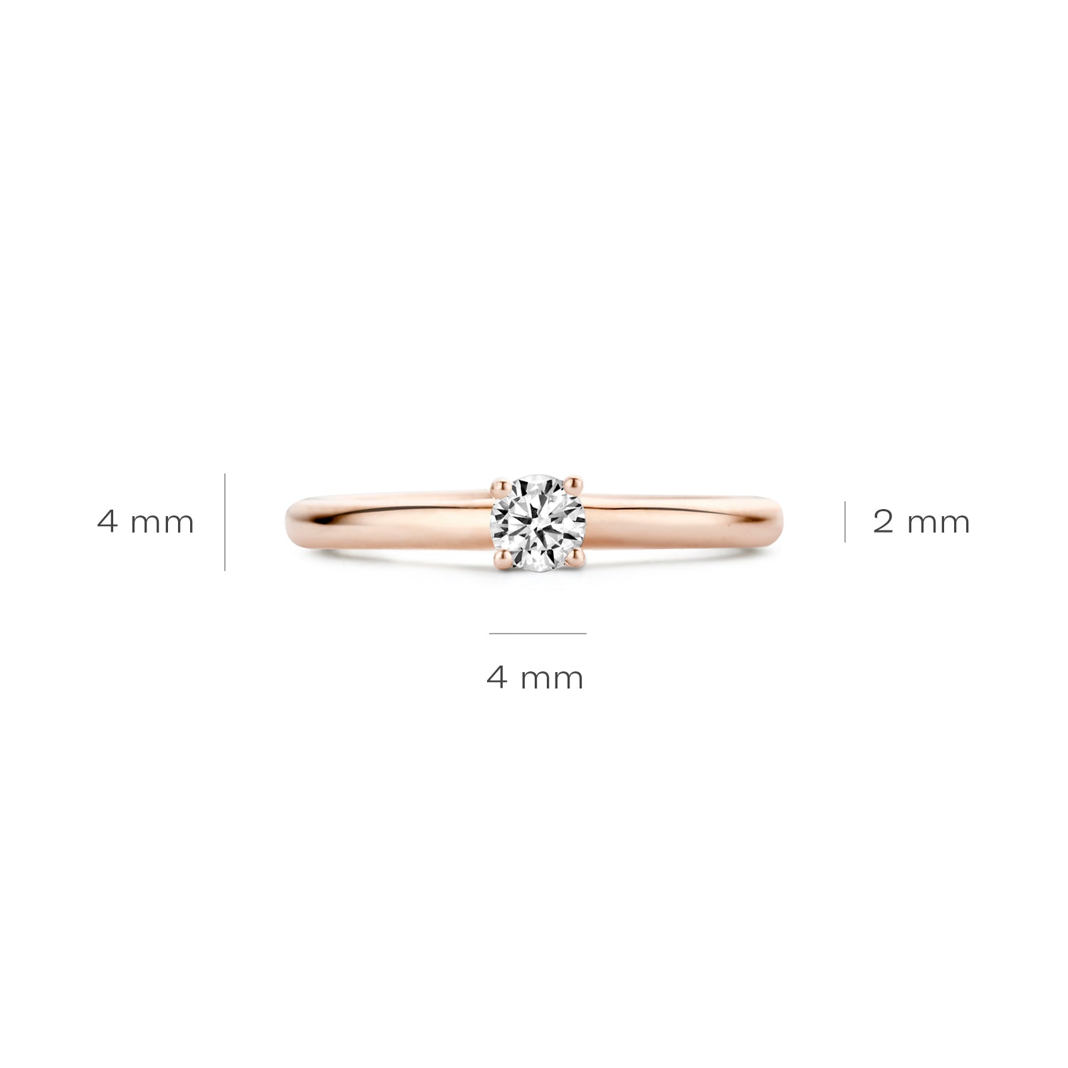 Blush Ring 1132RZI -  Rosé Goud (14k) met Zirkonia