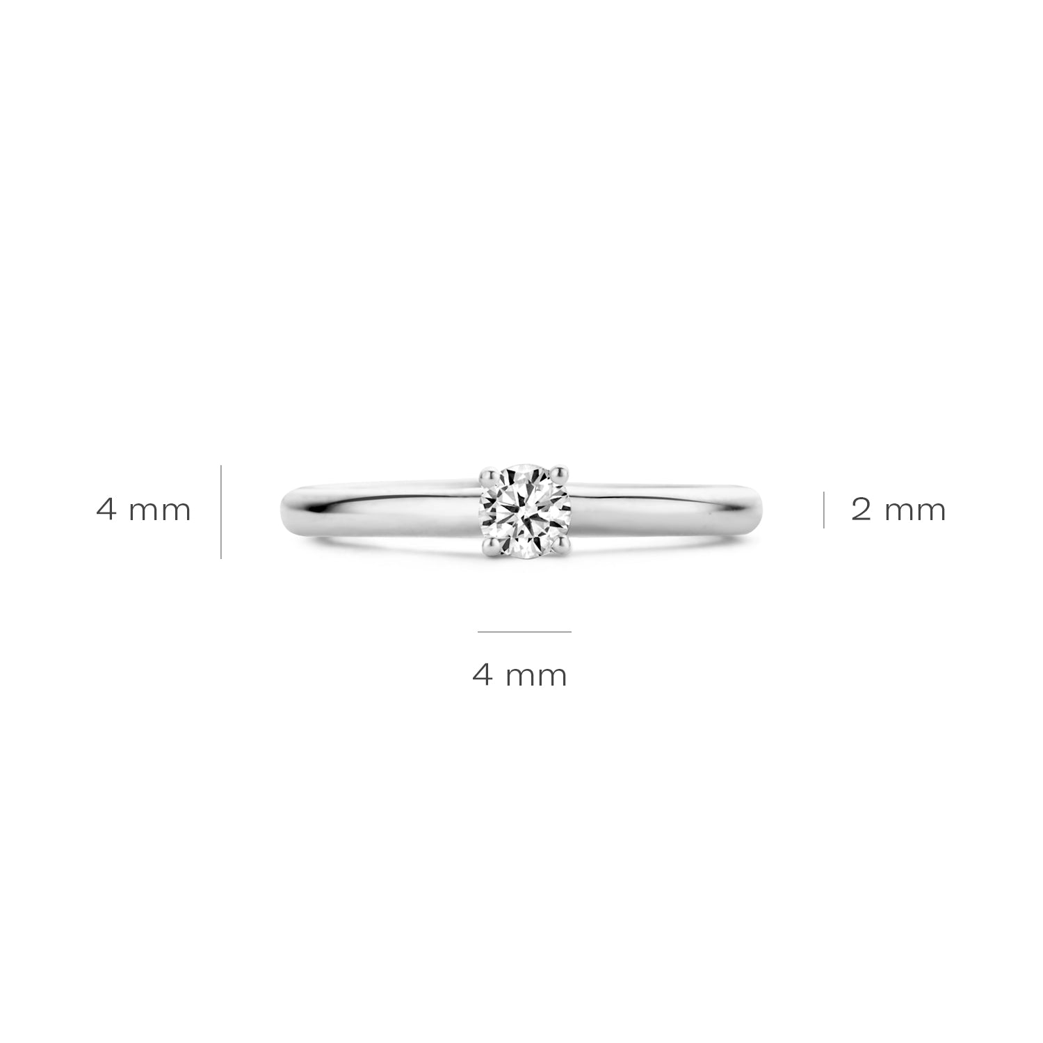 Blush Ring 1132WZI -  Wit Goud (14k) met Zirkonia