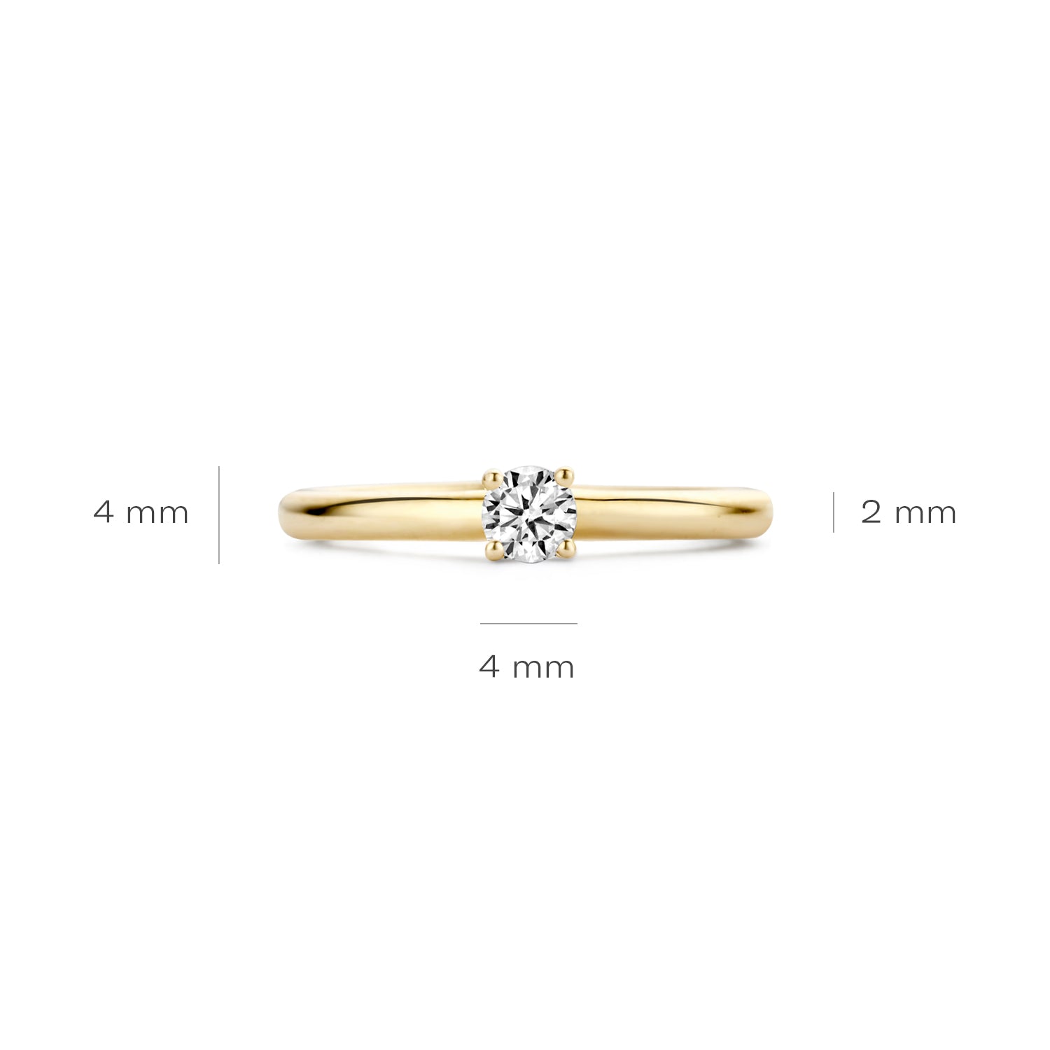 Blush Ring 1132YZI -  Geel Goud (14k) met Zirkonia