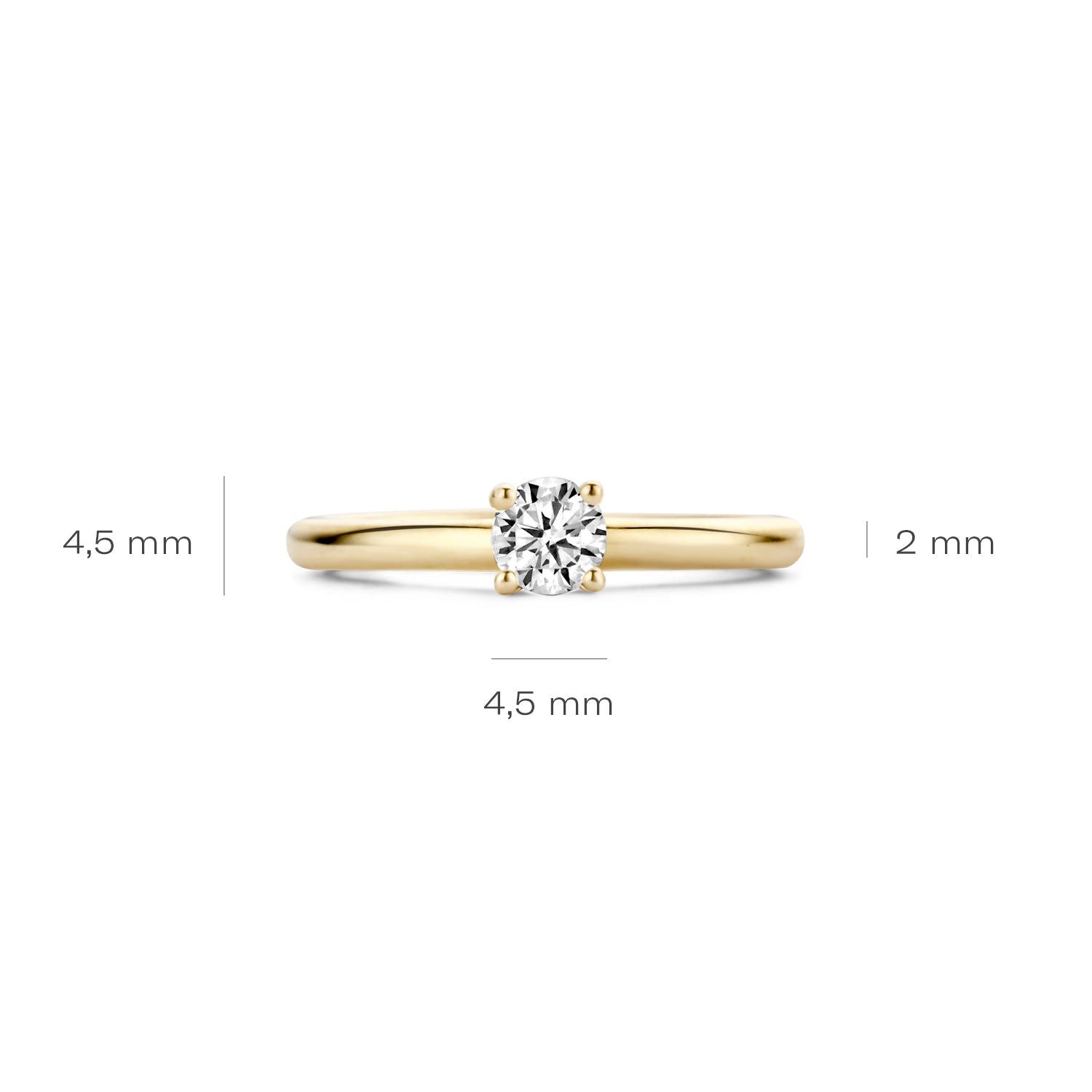 Blush Ring 1133YZI -  Geel Goud (14k) met Zirkonia