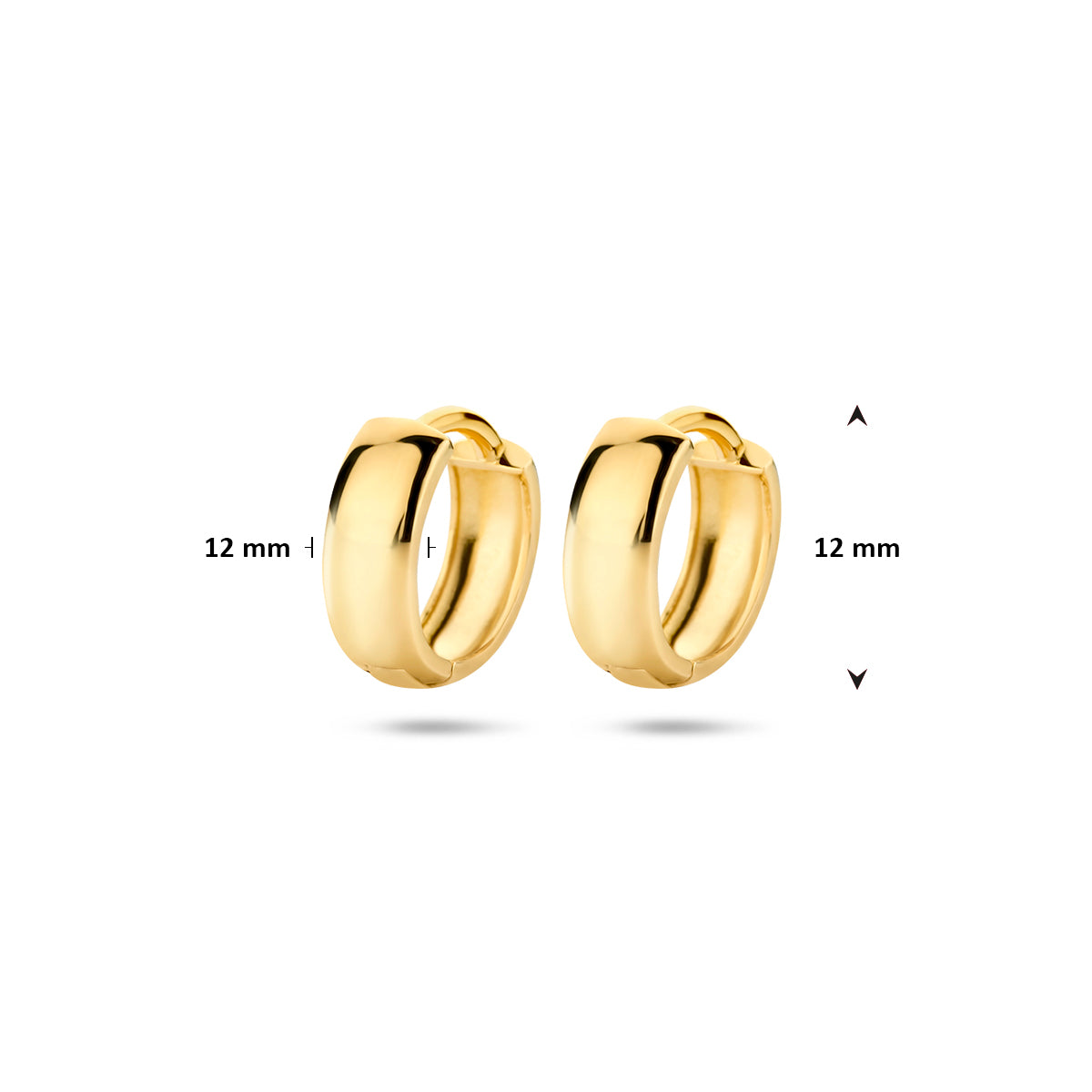 14krt geelgouden klapoorringen | 12x3,2mm