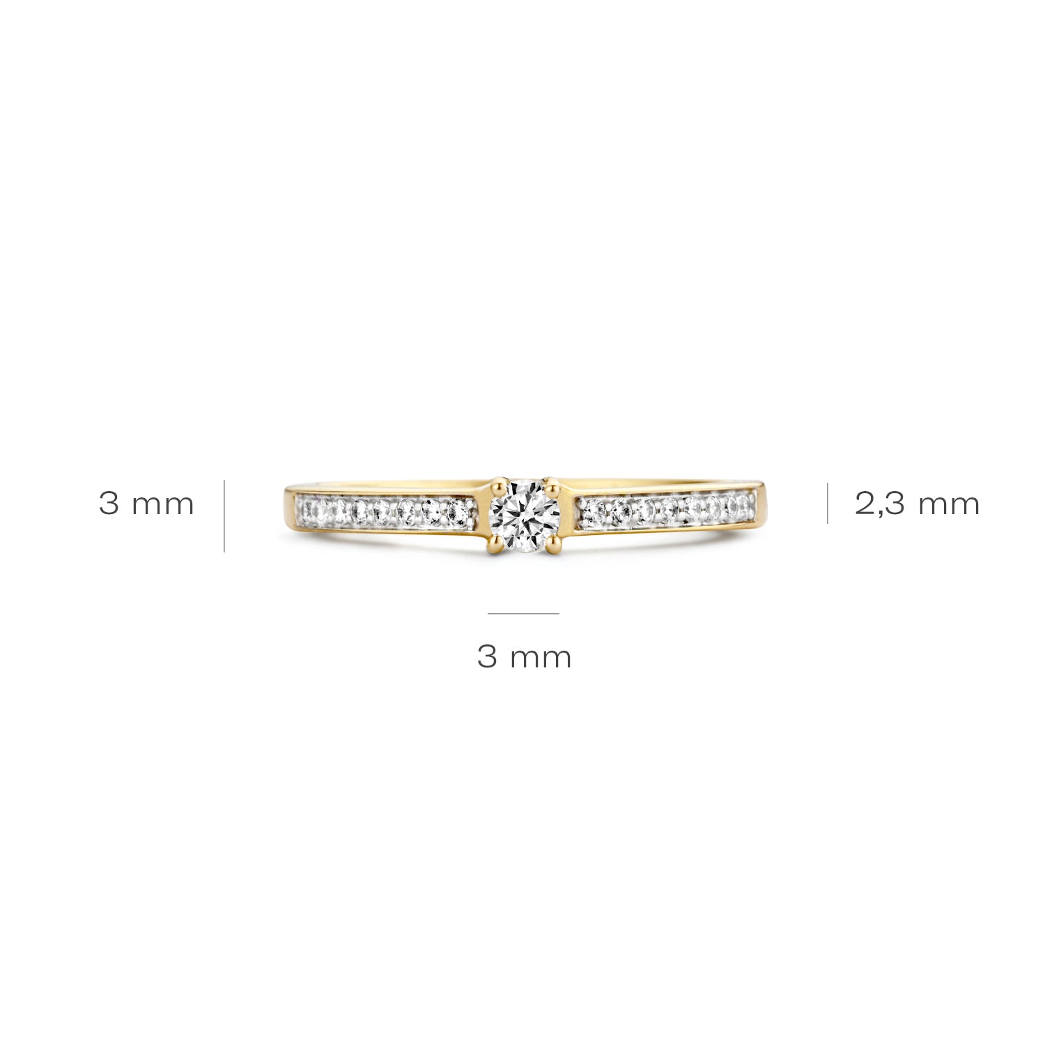 Blush Ring 1145BZI -  Geel en Wit Goud (14k) met Zirkonia