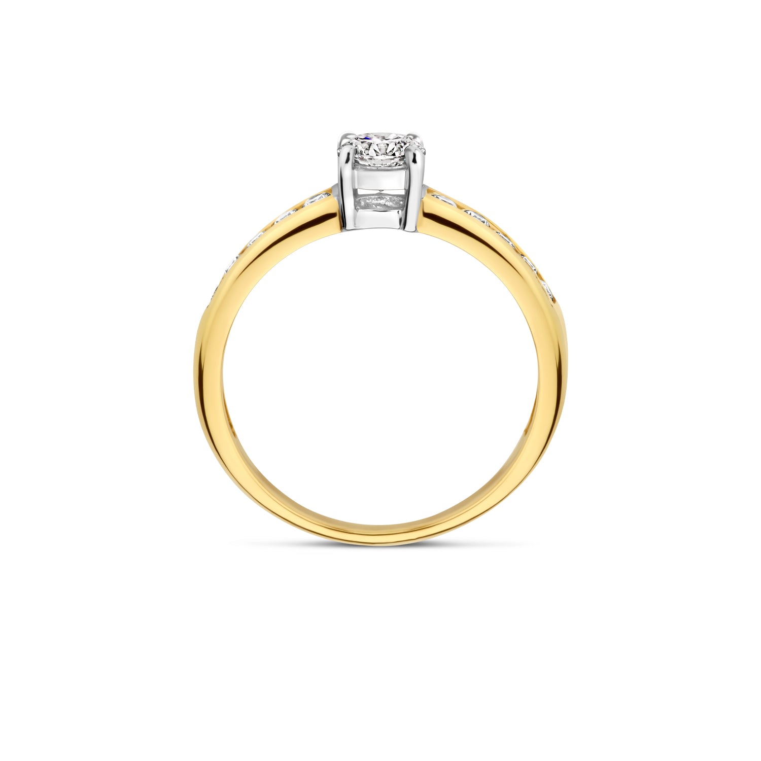 Blush Ring 1154BZI -  Geel en Wit Goud (14k) met Zirkonia