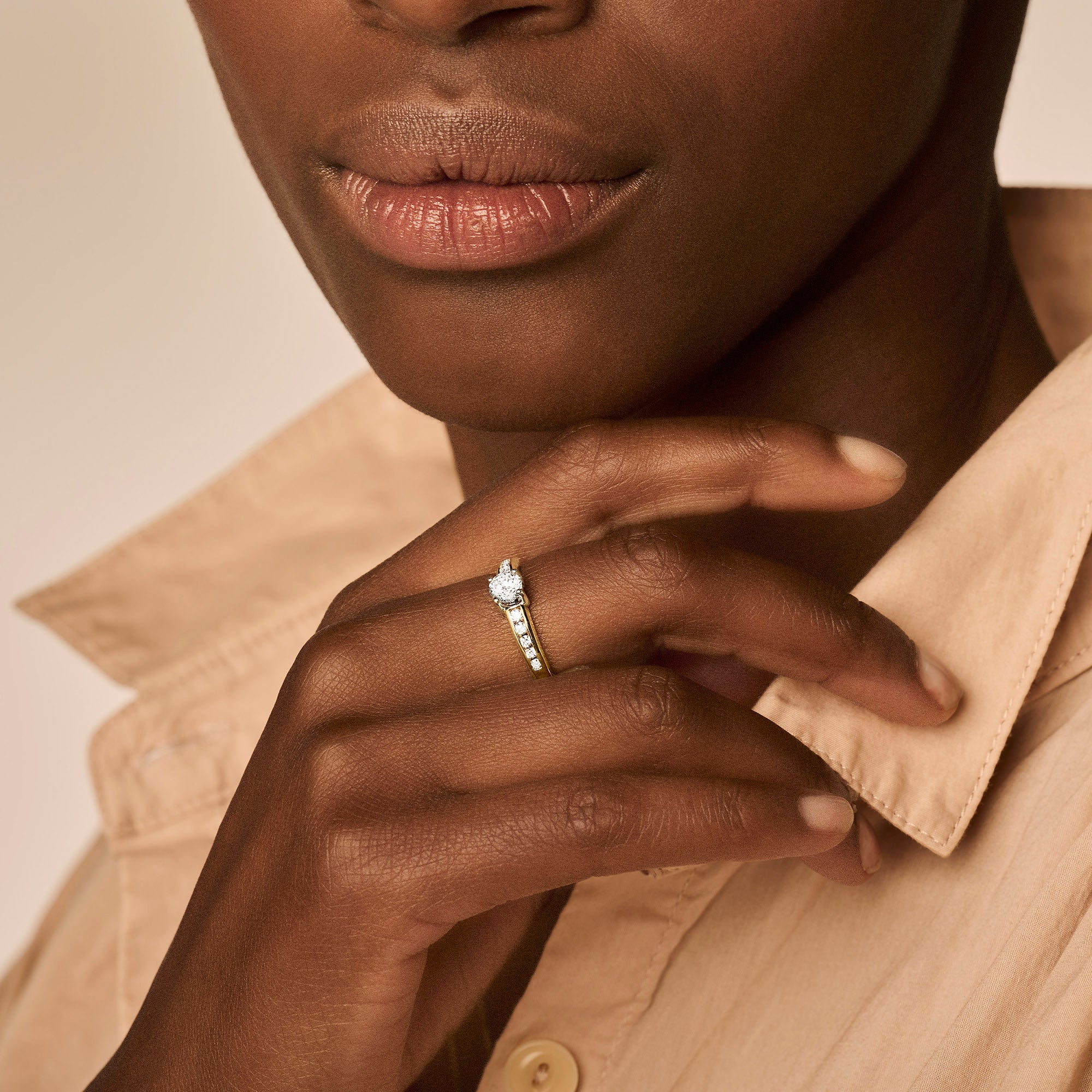 Blush Ring 1154BZI -  Geel en Wit Goud (14k) met Zirkonia