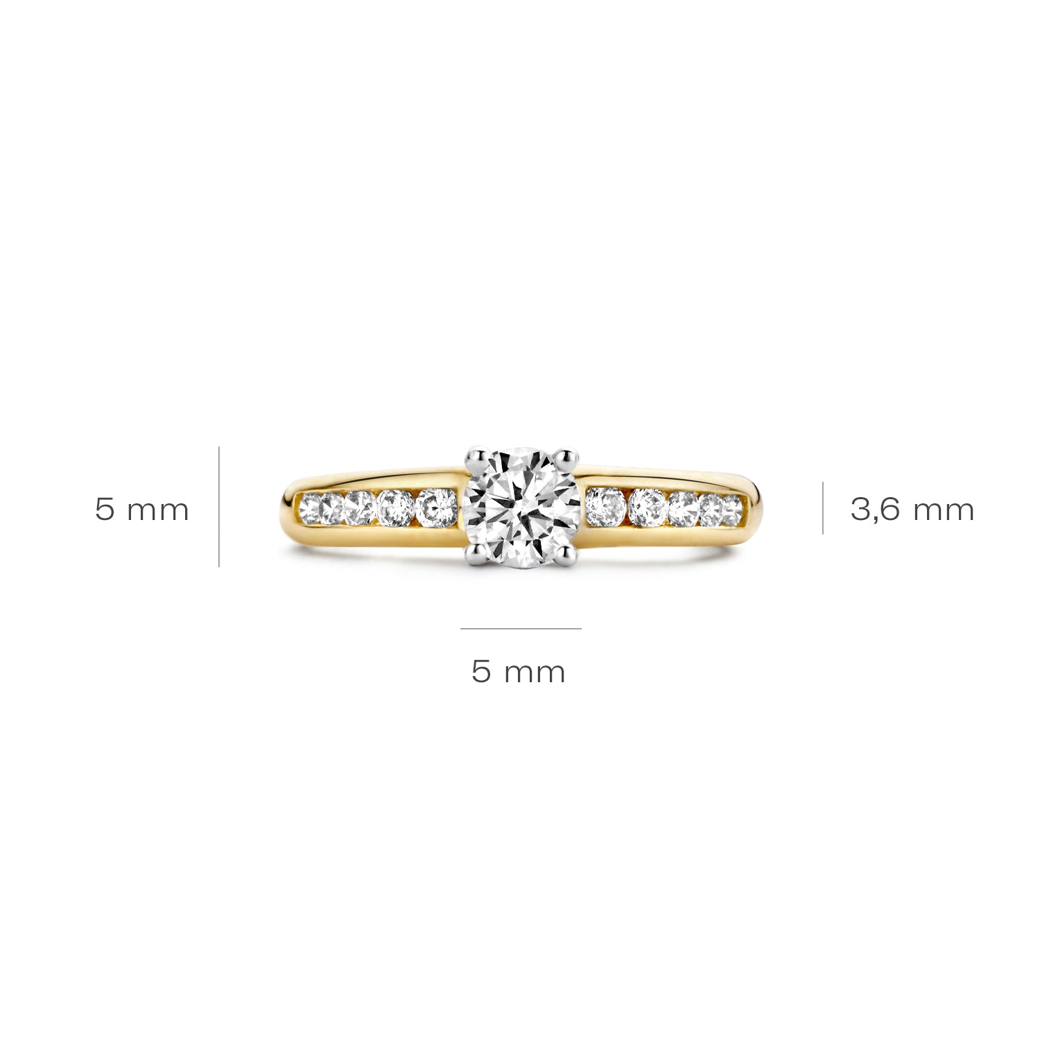 Blush Ring 1154BZI -  Geel en Wit Goud (14k) met Zirkonia