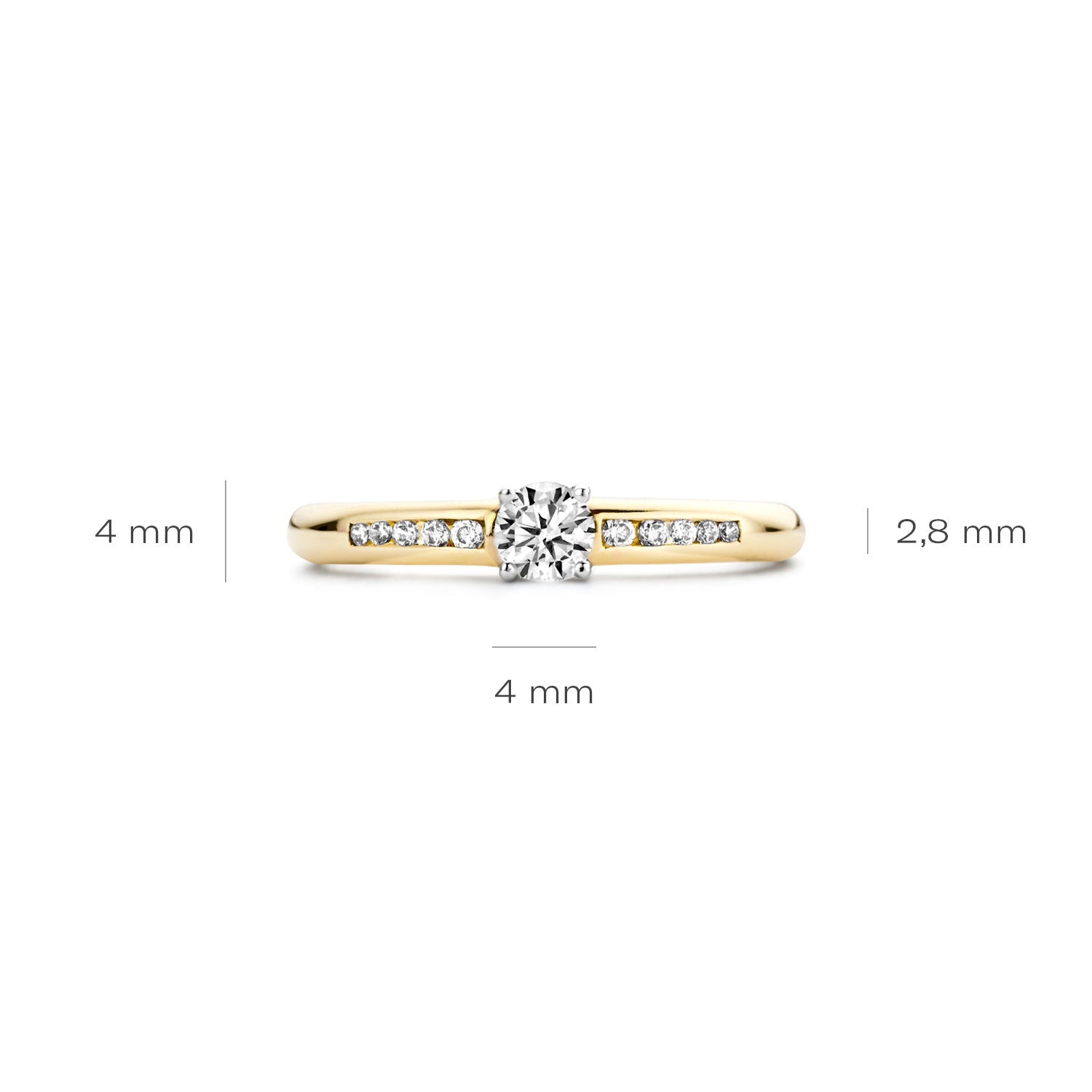 Blush Ring 1155BZI -  Geel en Wit Goud (14k) met Zirkonia