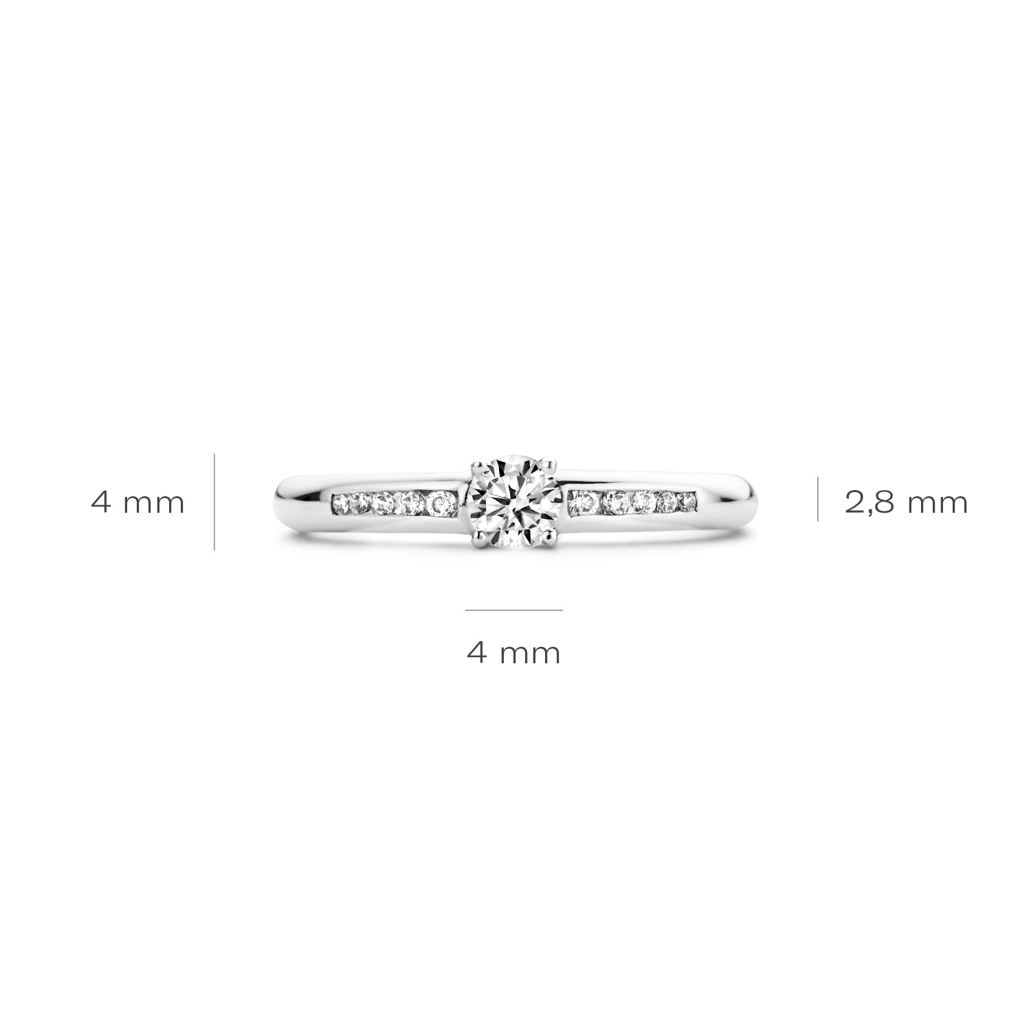 Blush Ring 1155WZI -  Wit Goud (14k) met Zirkonia