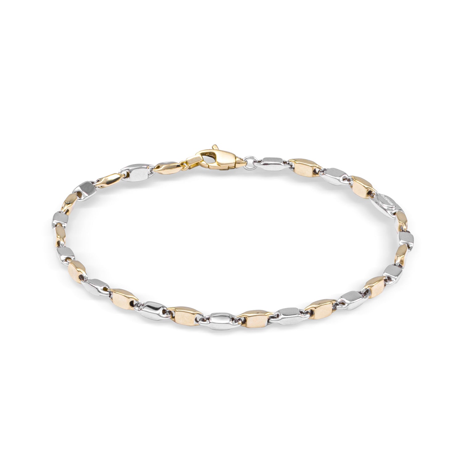 Monzario - 14krt bicolorgouden armband 1182-A | 19,5cm - 3mm