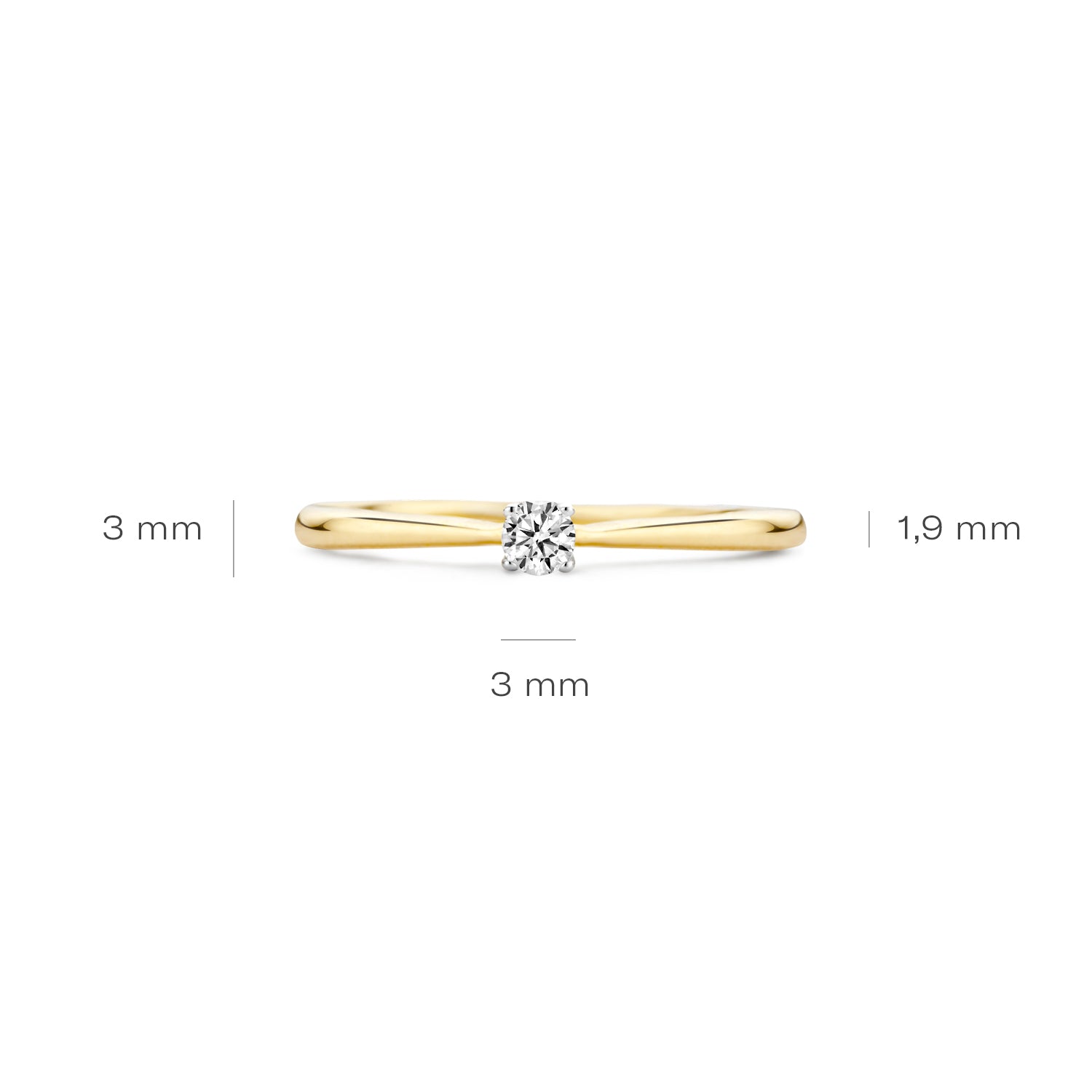 Blush Ring 1186BZI - Geel en Wit Goud  (14k) met Zirkonia