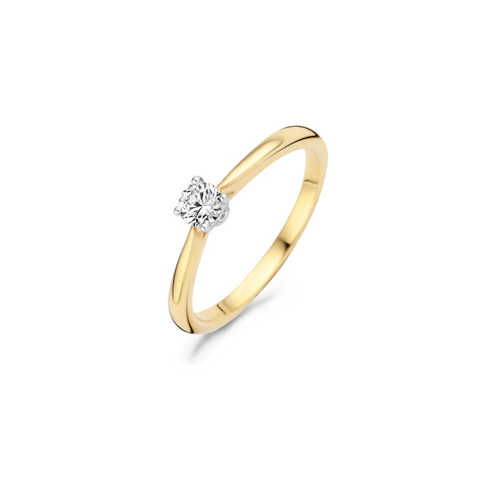 Blush Ring 1187BZI - Geel en Wit Goud  (14k) met Zirkonia