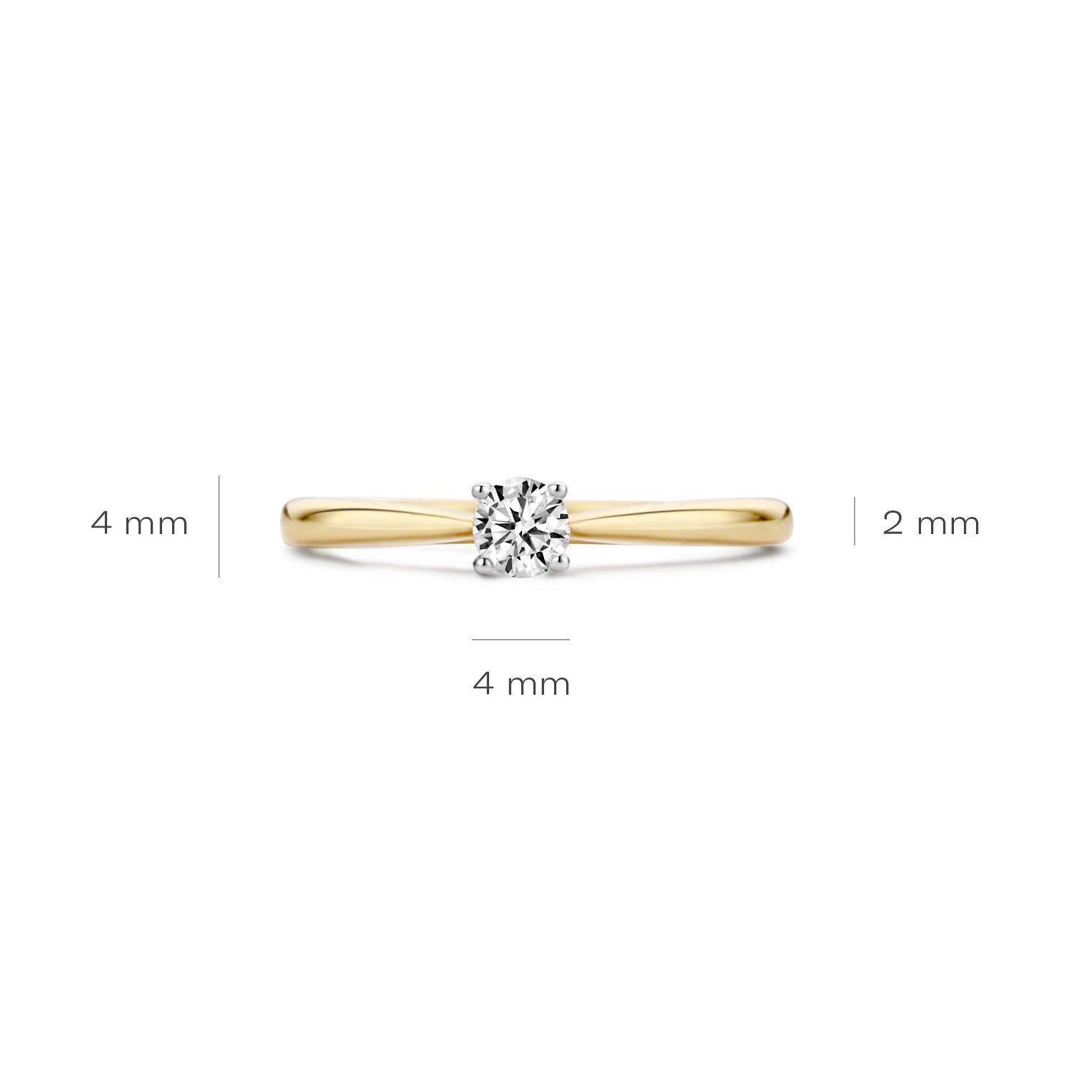 Blush Ring 1187BZI - Geel en Wit Goud  (14k) met Zirkonia