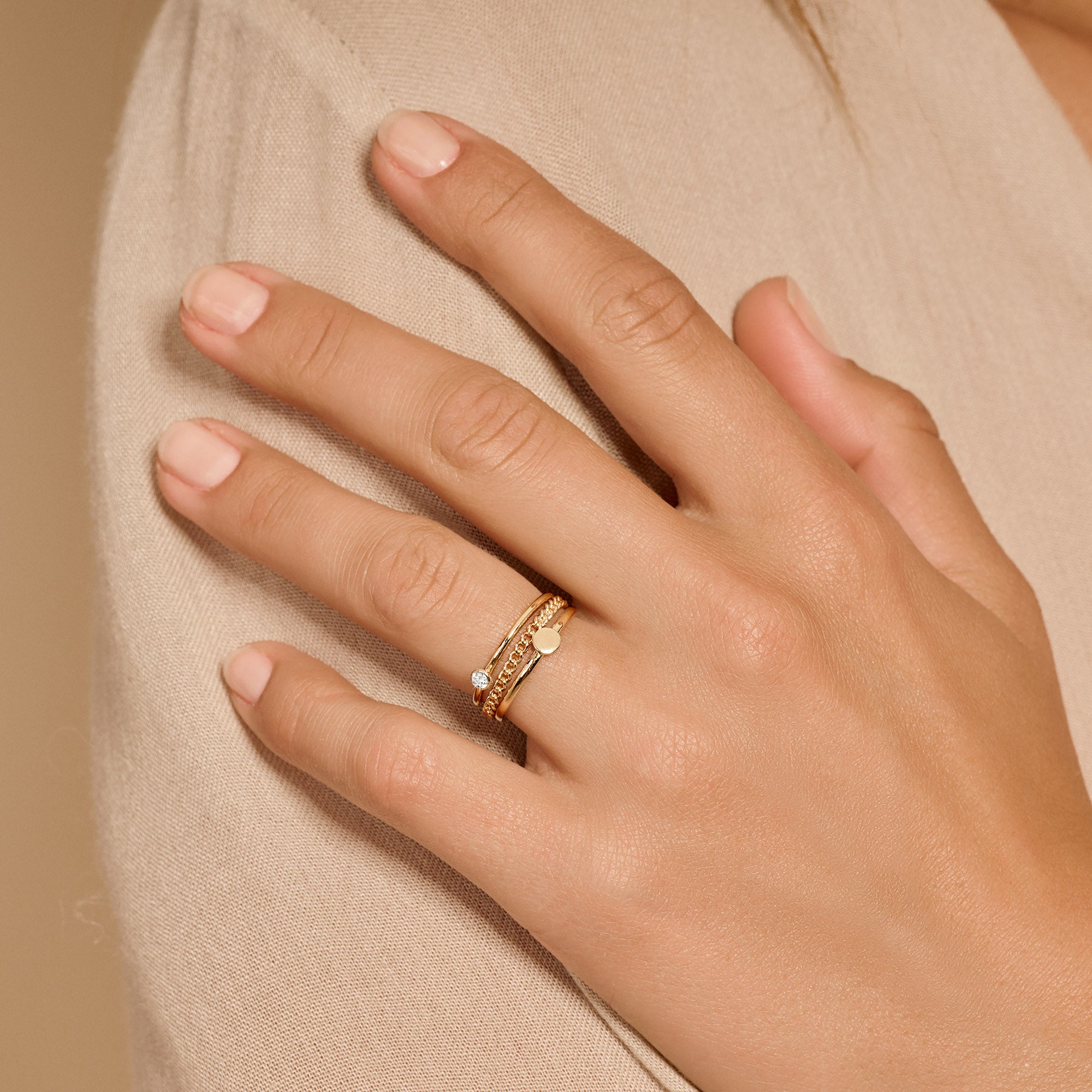 Blush Ring 1198YZI - Geel Goud (14k ) met Zirkonia